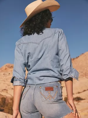 Wrangler® x Yellow Rose by Kendra Scott Denim Shirt in Medium Wash