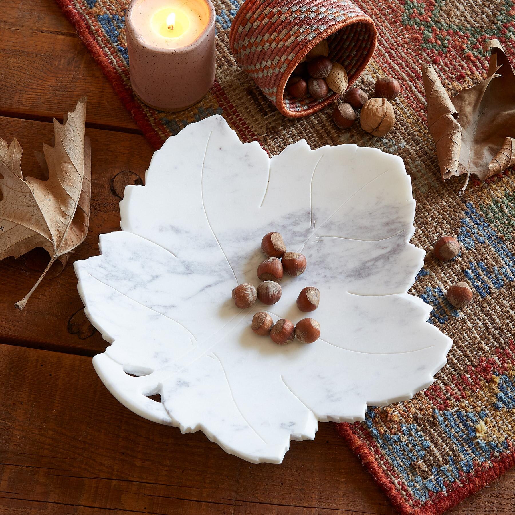 Botannica Maple Leaf Marble Plate
