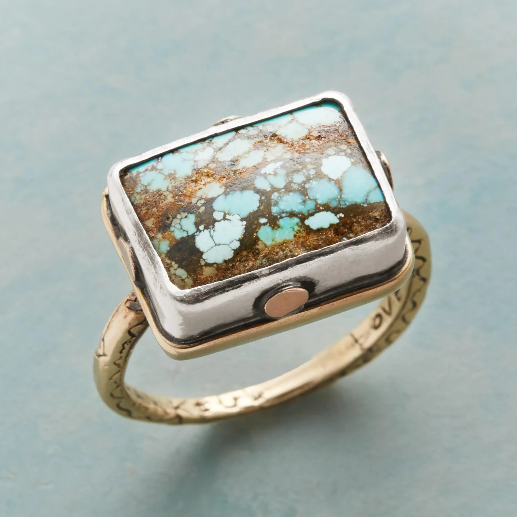 Riveting Turquoise Ring