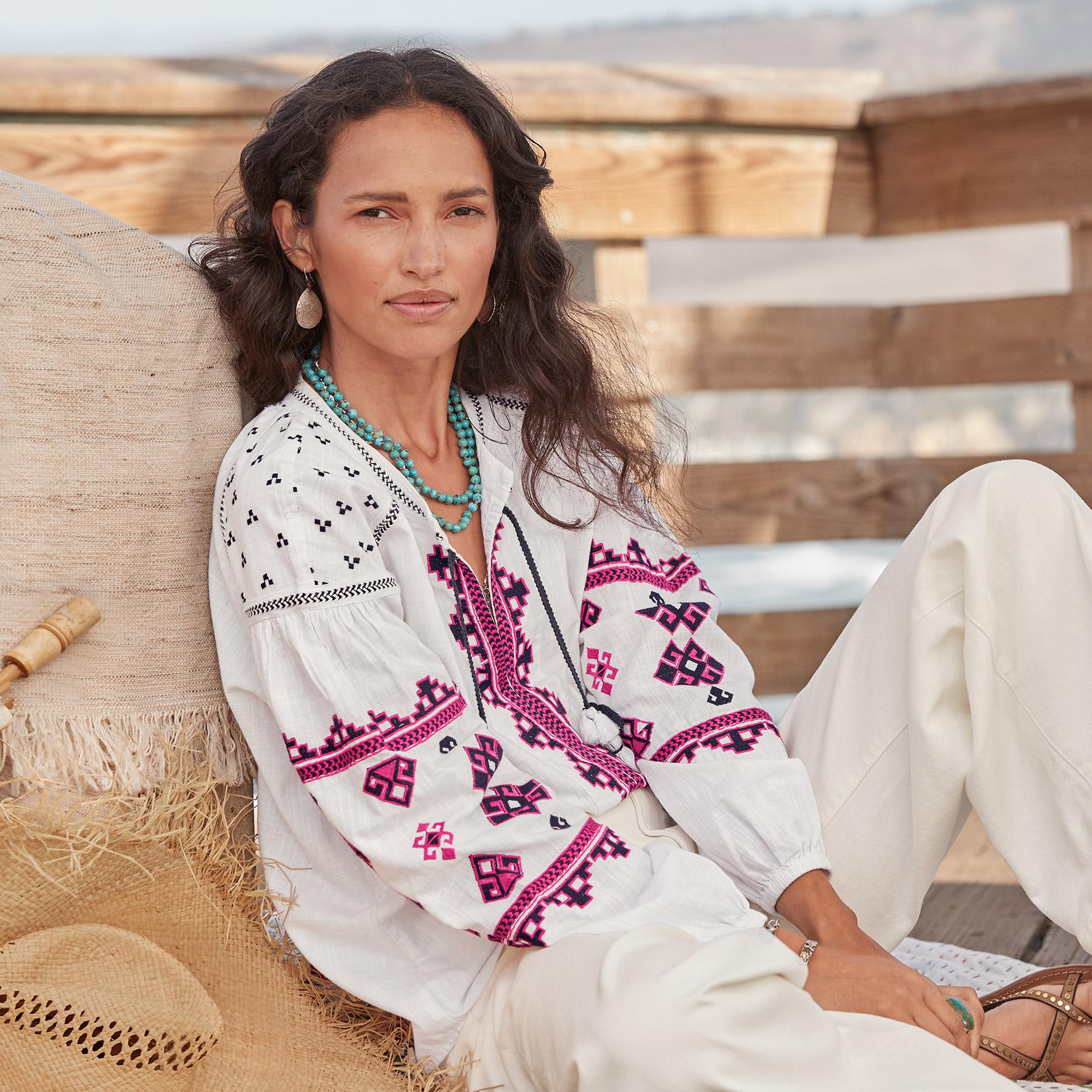 Delphi Embroidered Top