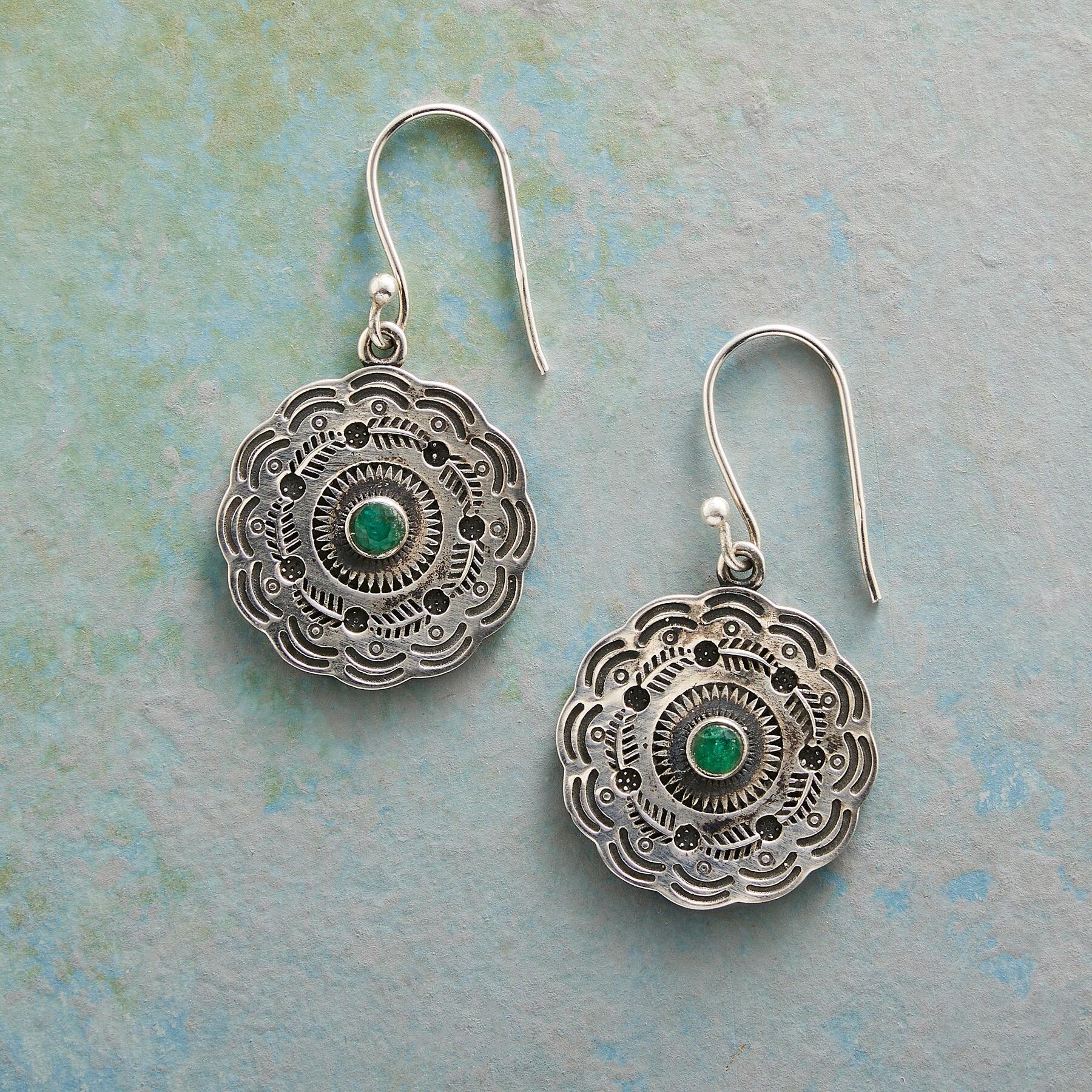 Emerald Concho Earrings