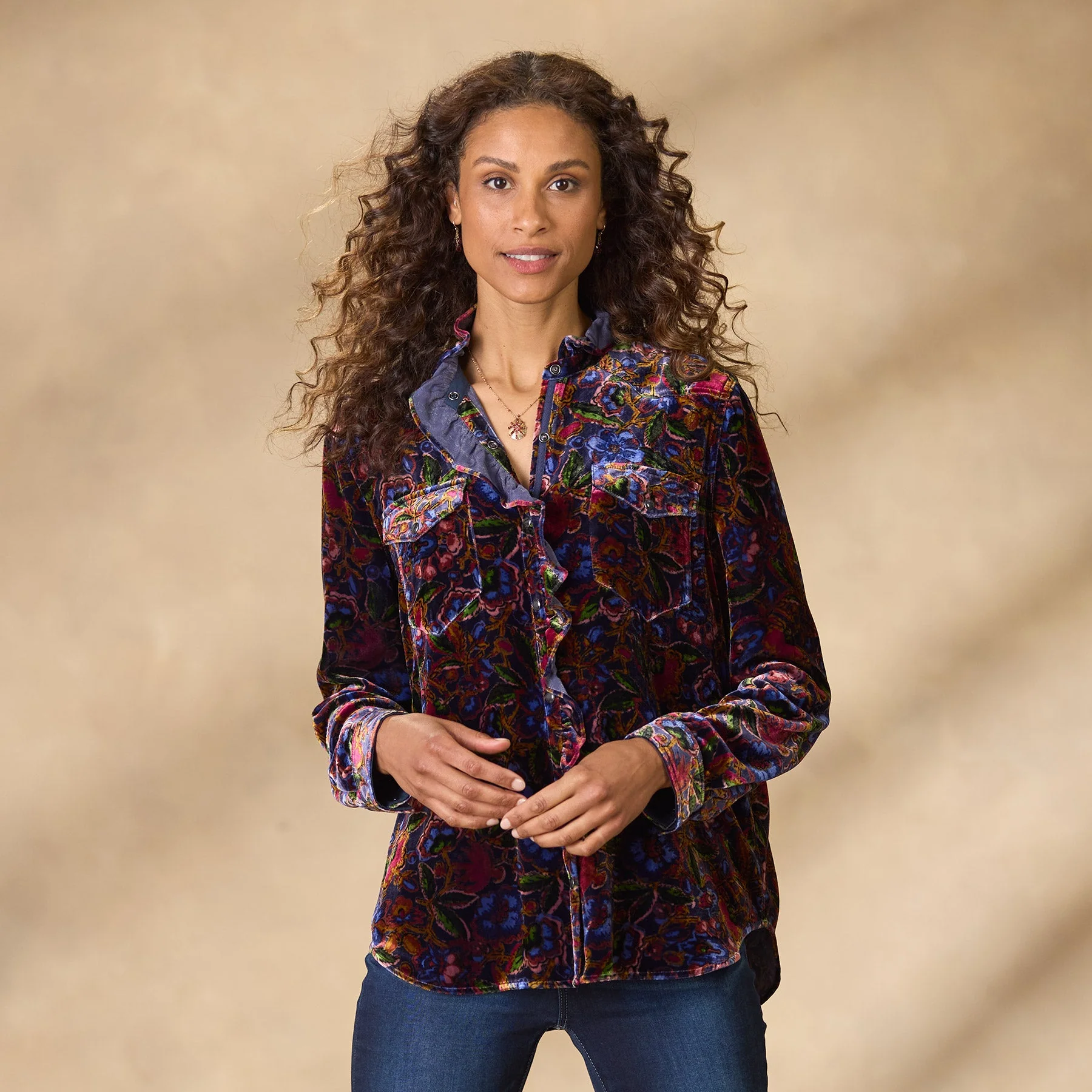 Gretel Floral Velvet Shirt