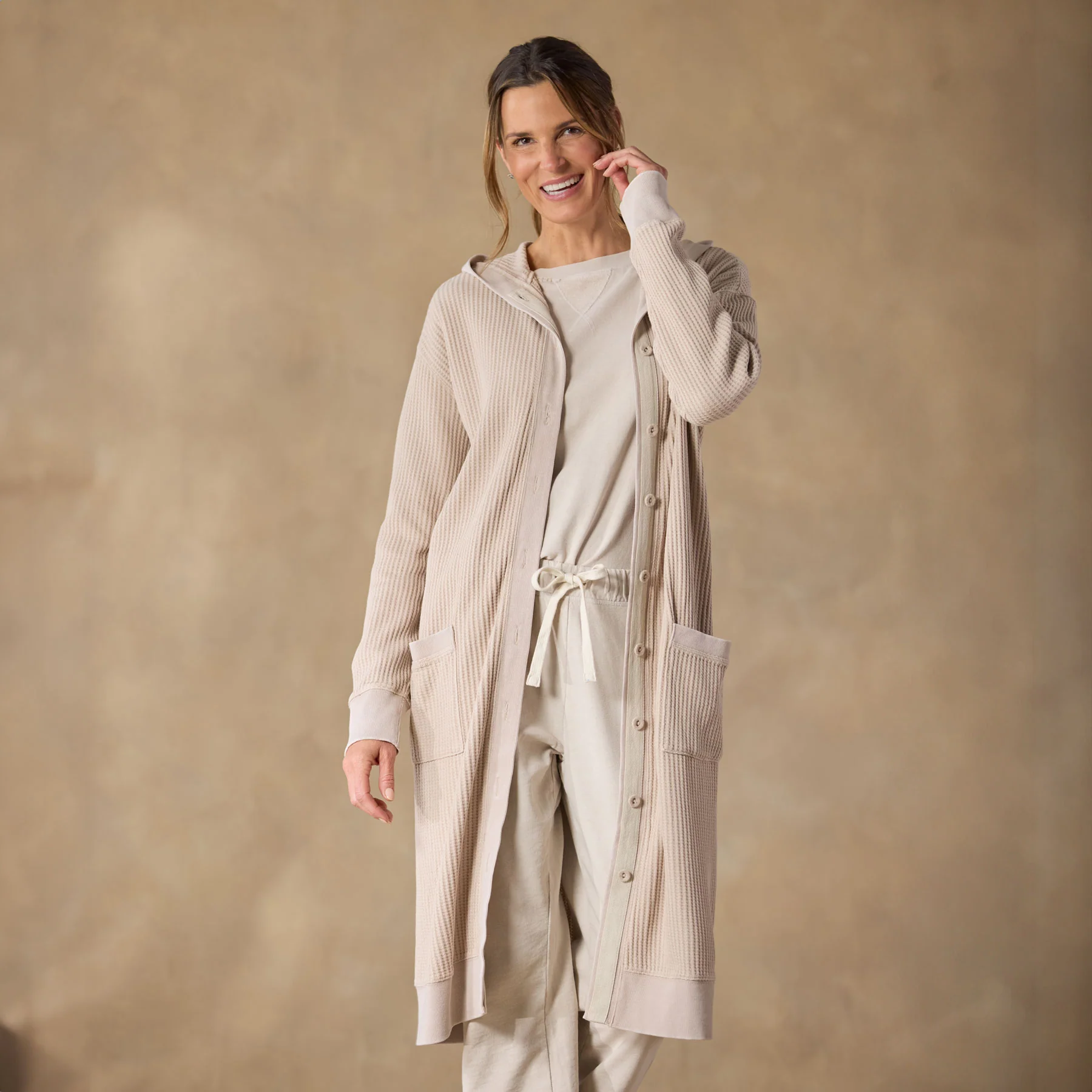 Helene Waffle Cardigan