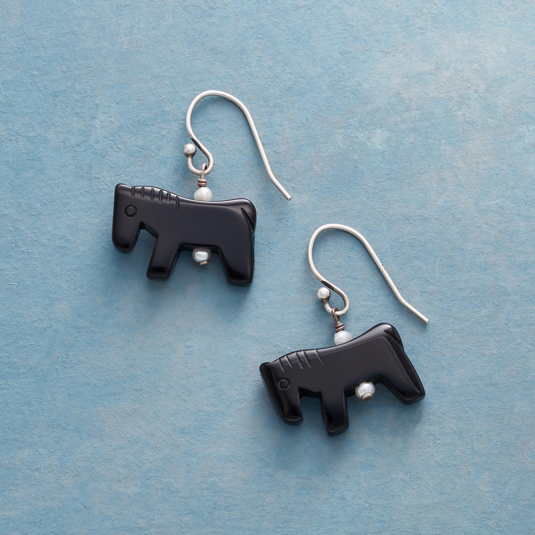 Black Mustang Earrings