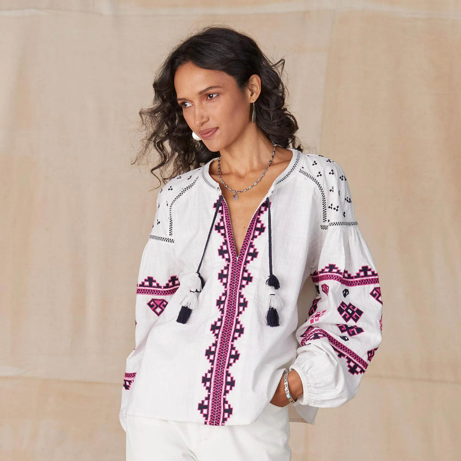 Delphi Embroidered Top