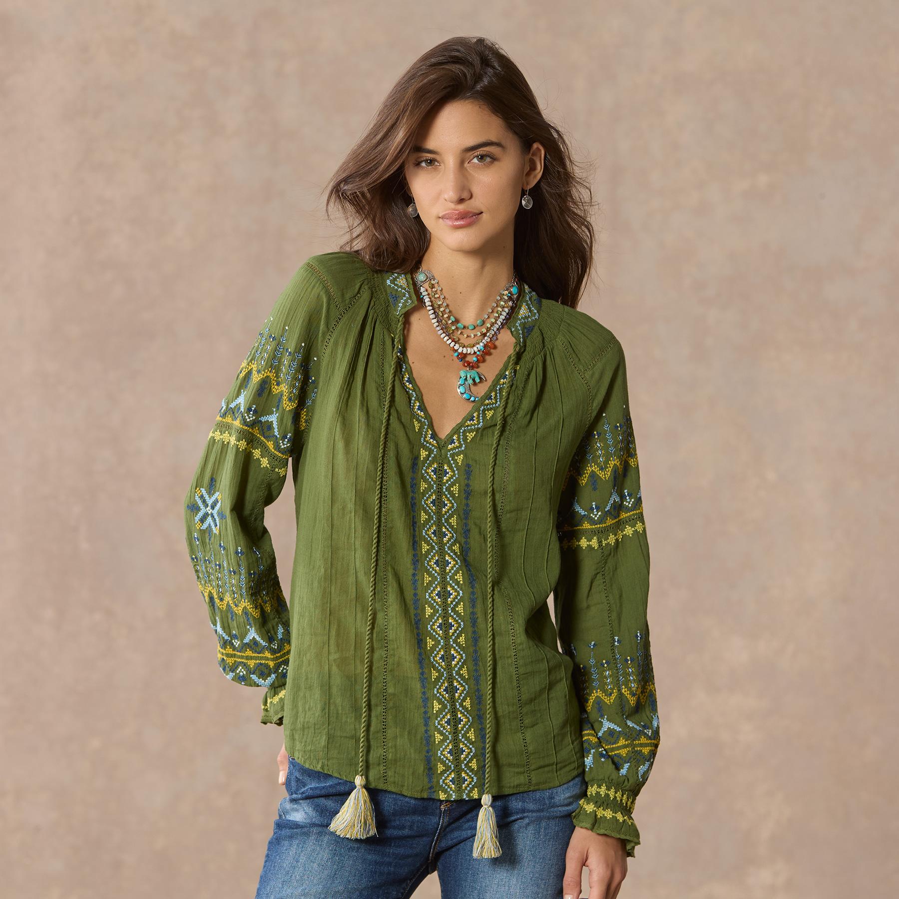 Totora Embroidered Top, Petite