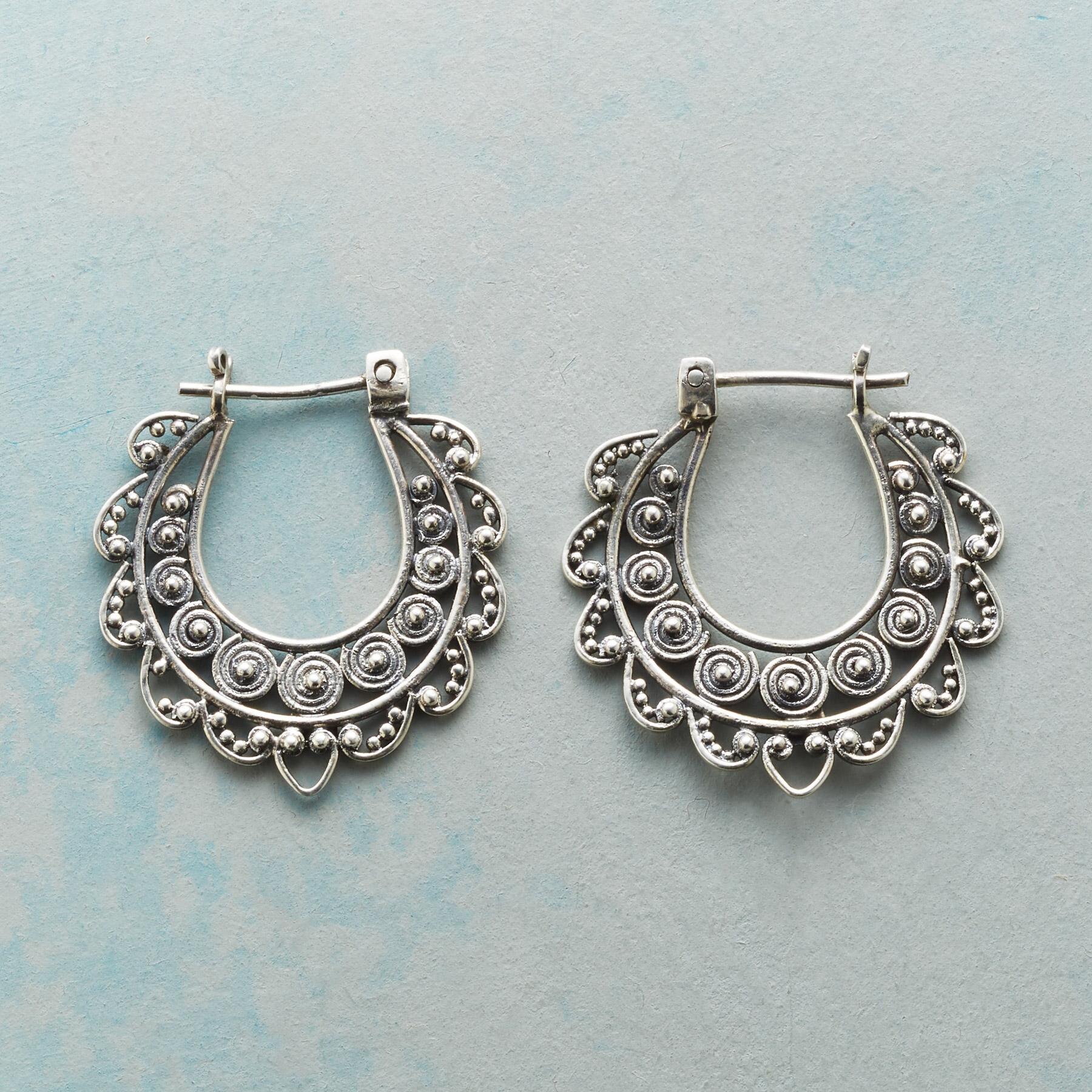 Laced Sterling Hoop Earrings