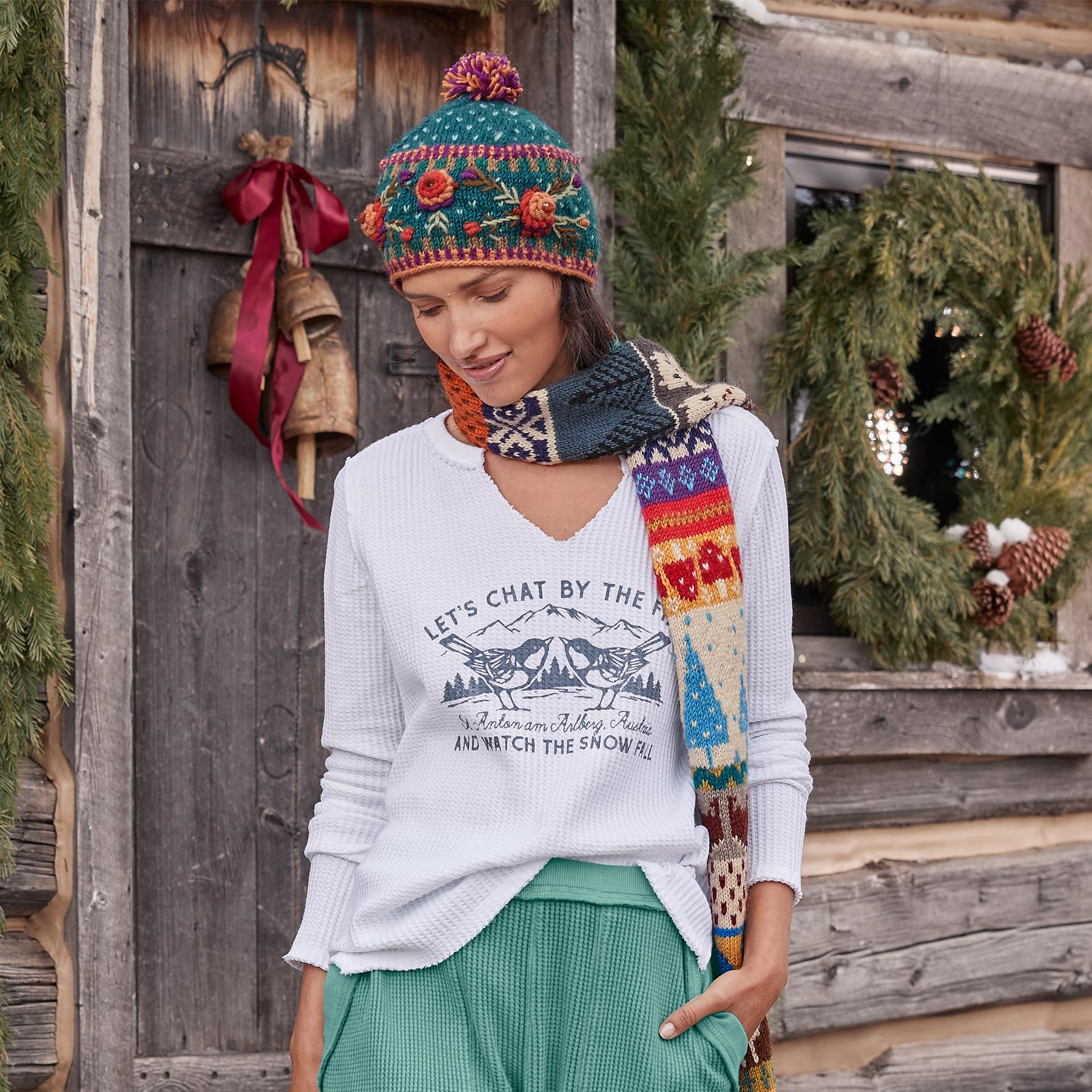 Frosty Blooms Beanie