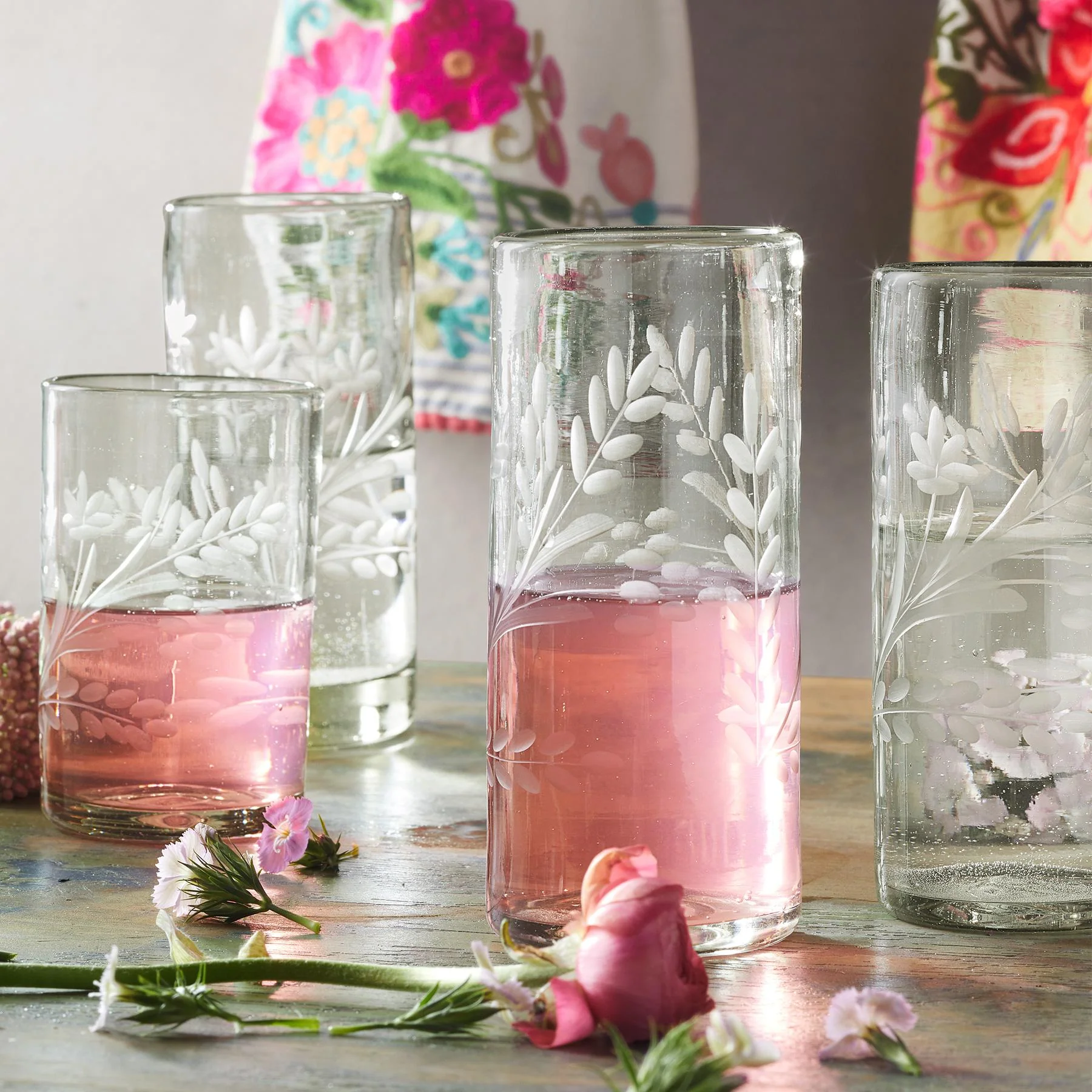 Maricela Etched Glasses Set