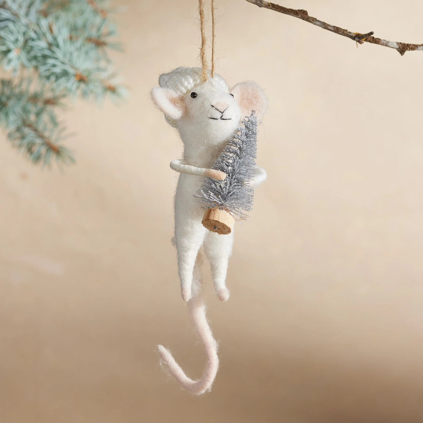 Joyous Mouse & Tree Ornament