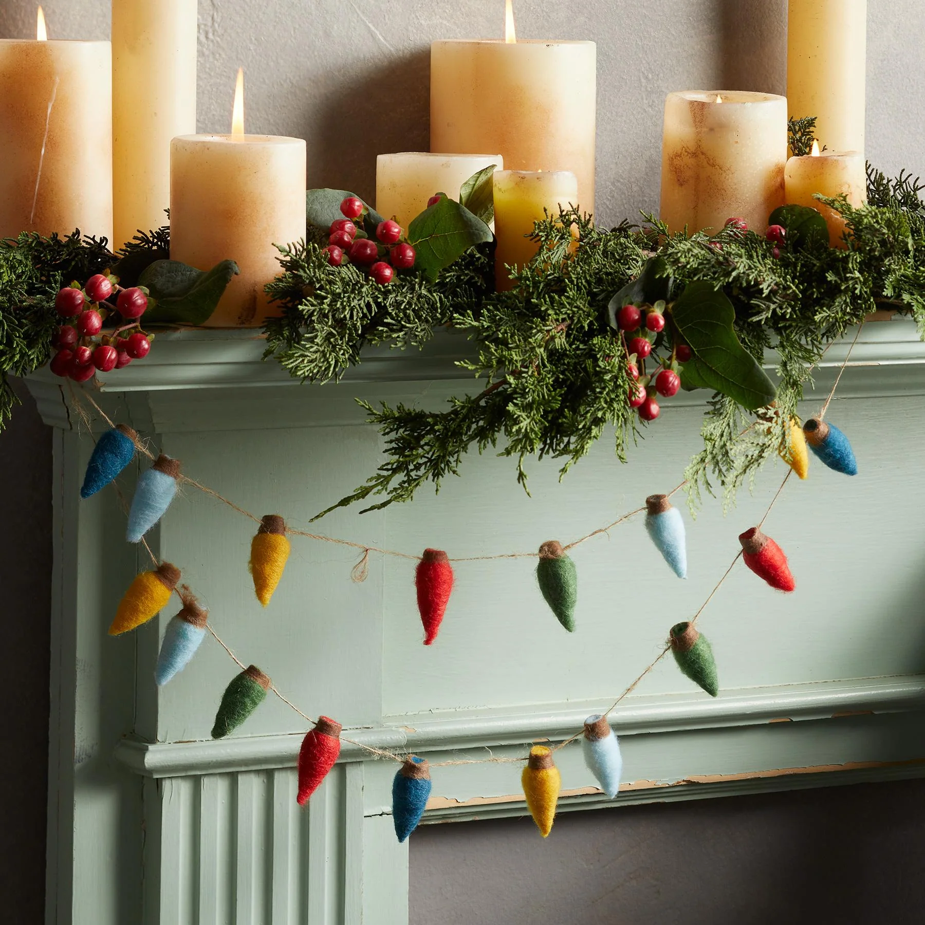 Felt Christmas Lights Garland
