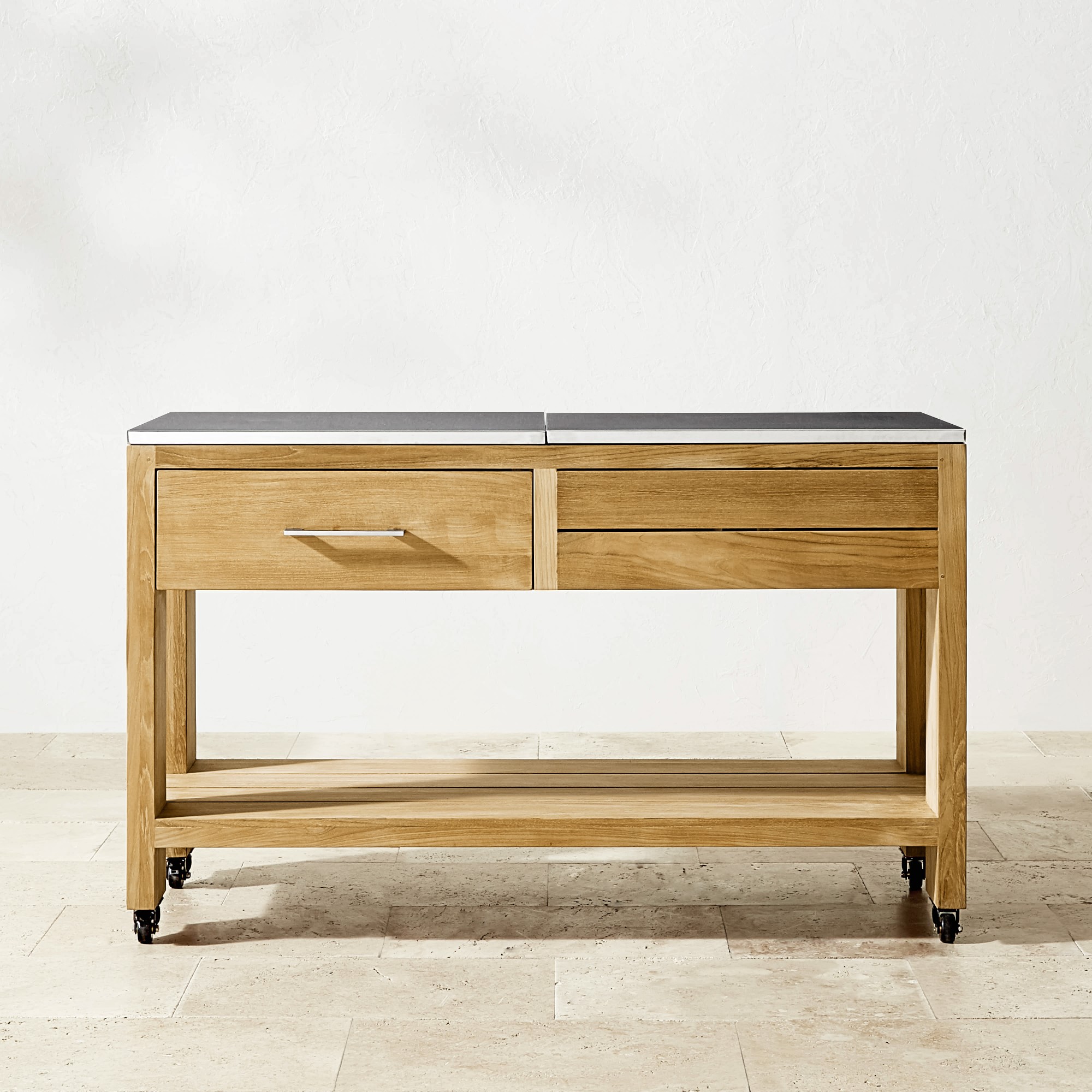 Larnaca Outdoor Teak Prep Table (58