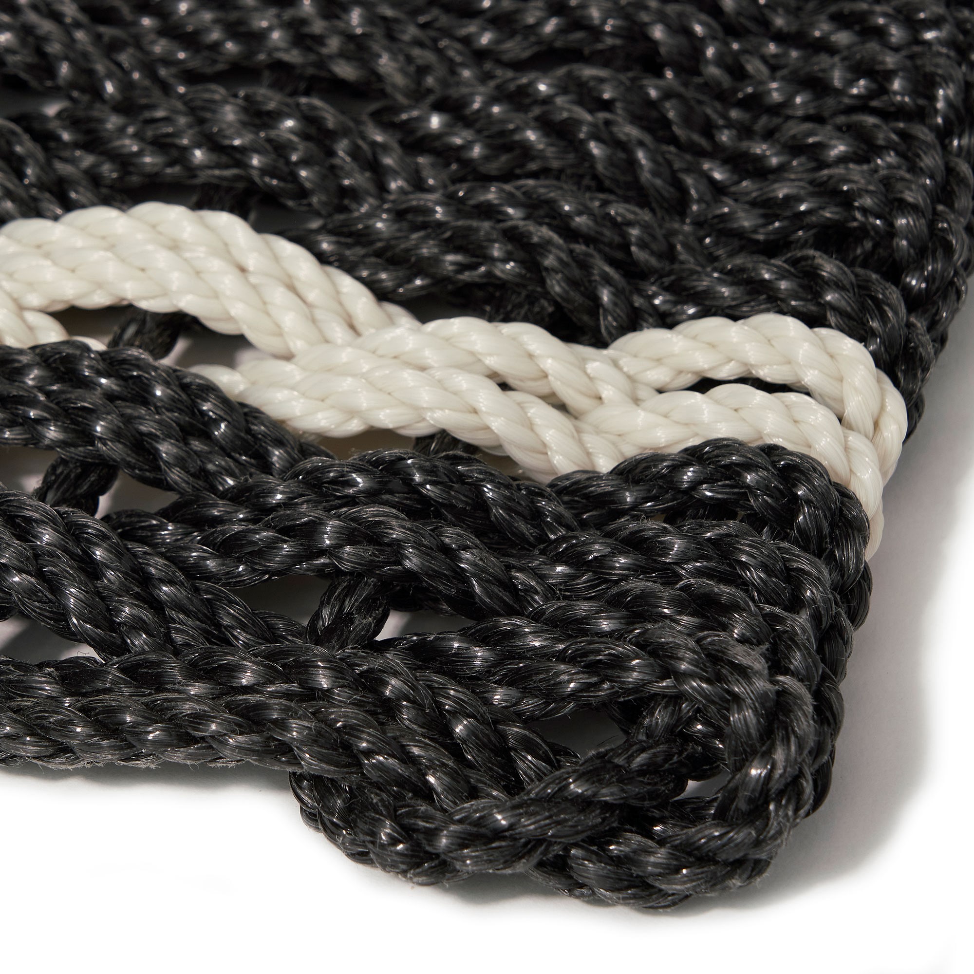 The Rope Co. Charcoal with Oyster Stripe Doormat