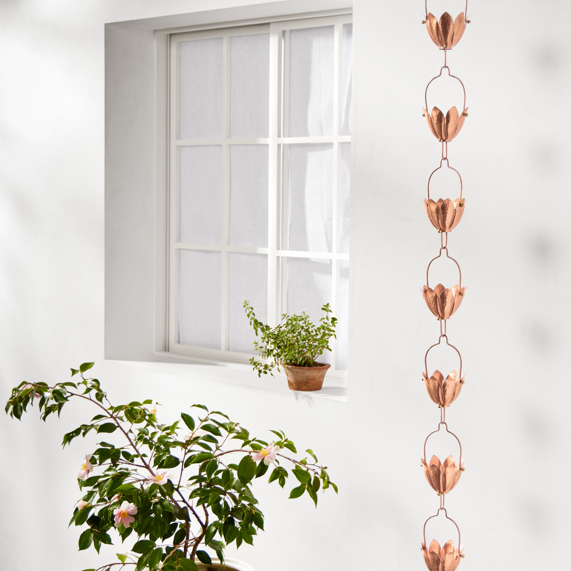 Copper Flower Rain Chain