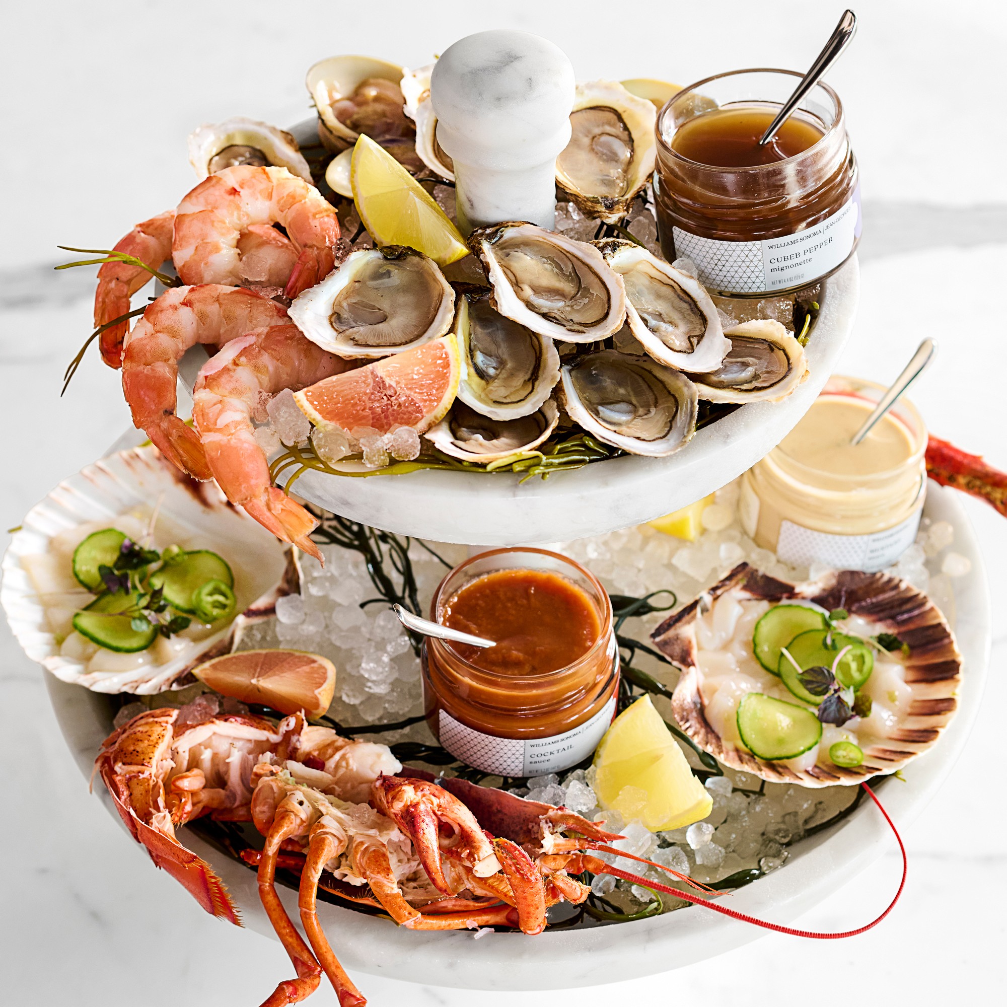 Williams Sonoma Marble Two Tier Fruit Bowl