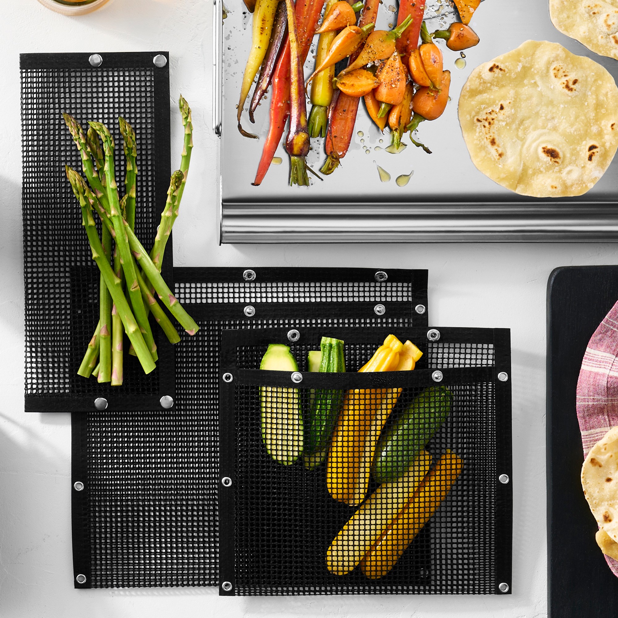 Williams Sonoma Outdoor Nonstick Mesh Grill Bags, Set of 3