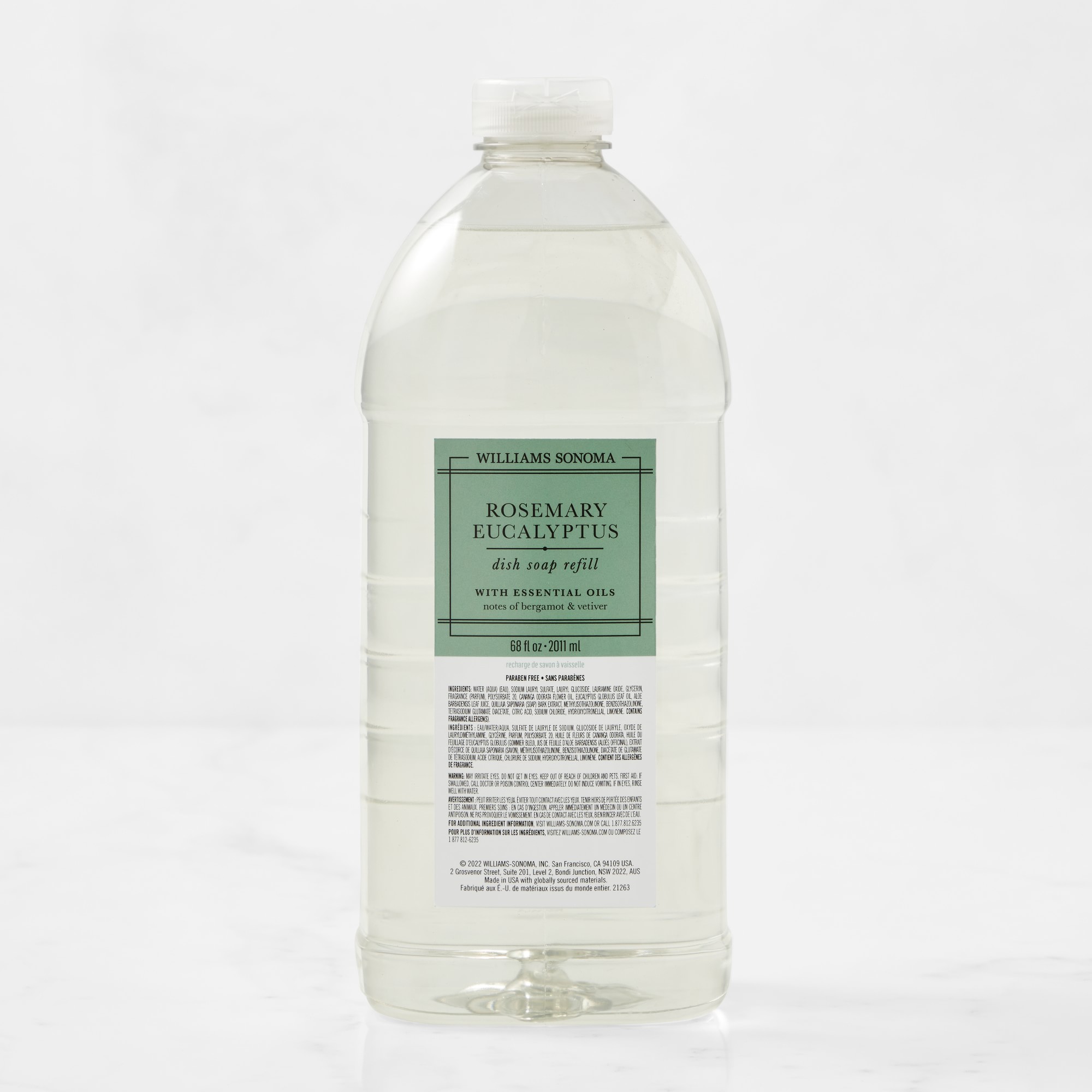 Williams Sonoma Rosemary Eucalyptus Dish Soap Refill, 68oz.