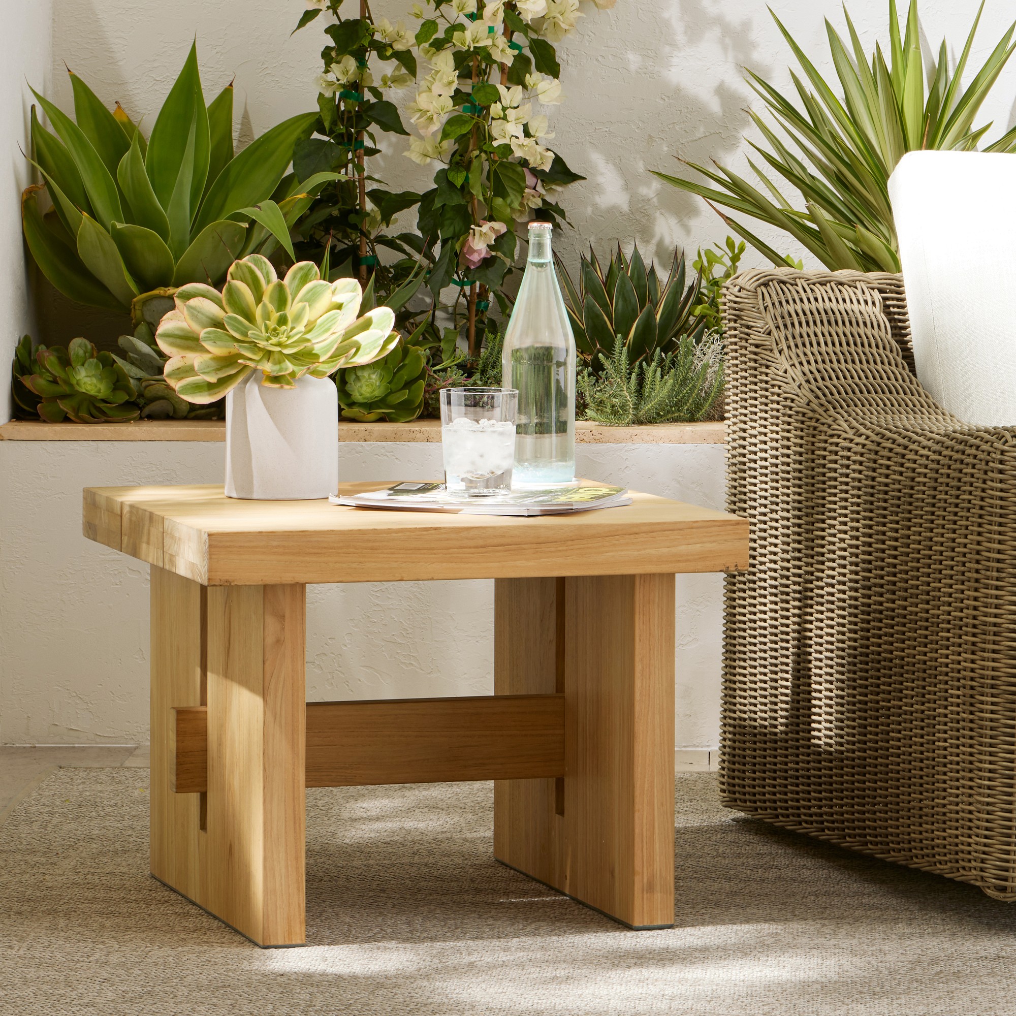 San Clemente Natural Teak Outdoor Side Table (24.5