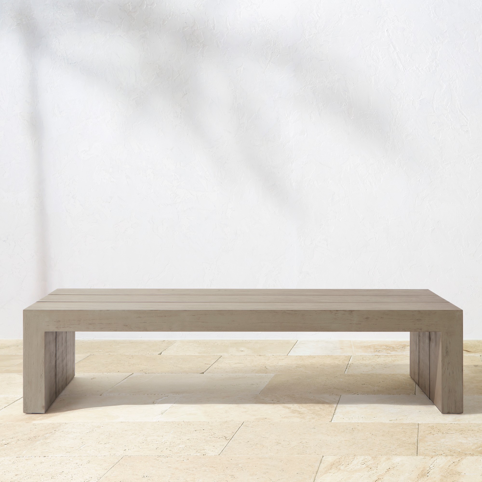 Larnaca Outdoor Grey Teak Rectangular Coffee Table (60