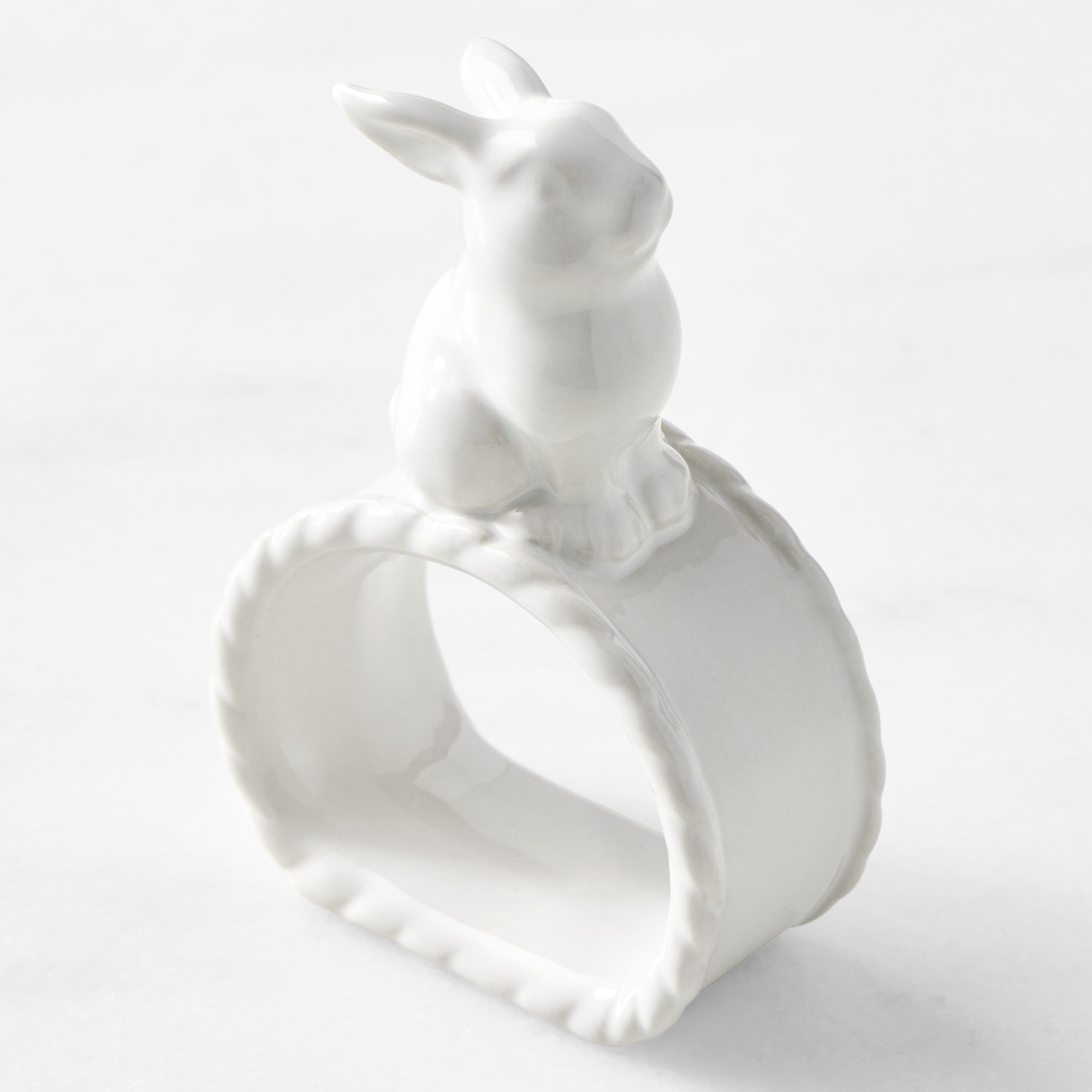 Sculptural Bunny Napkin Rings, Set of 4