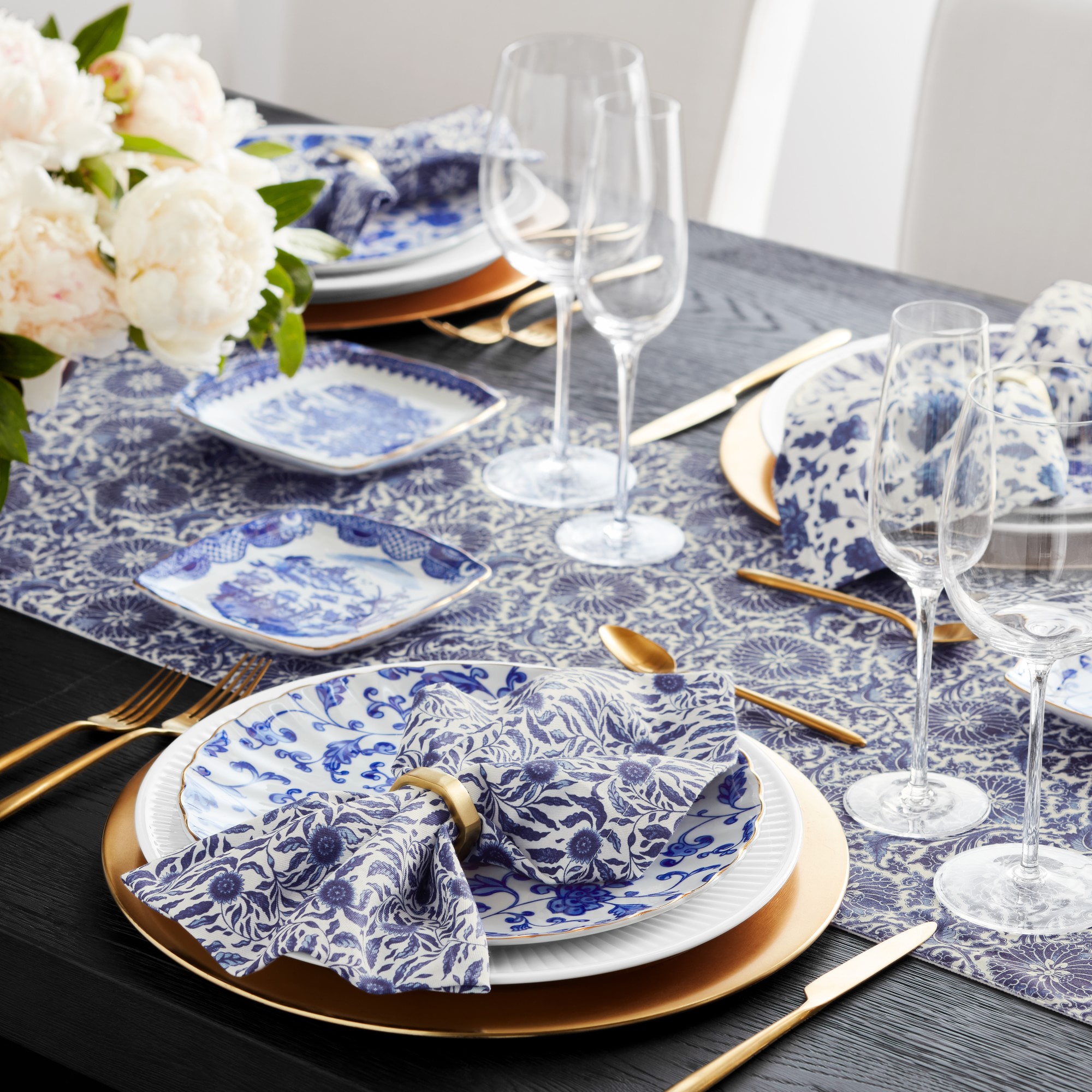 Marlo Thomas x Williams Sonoma Blue Table Runner