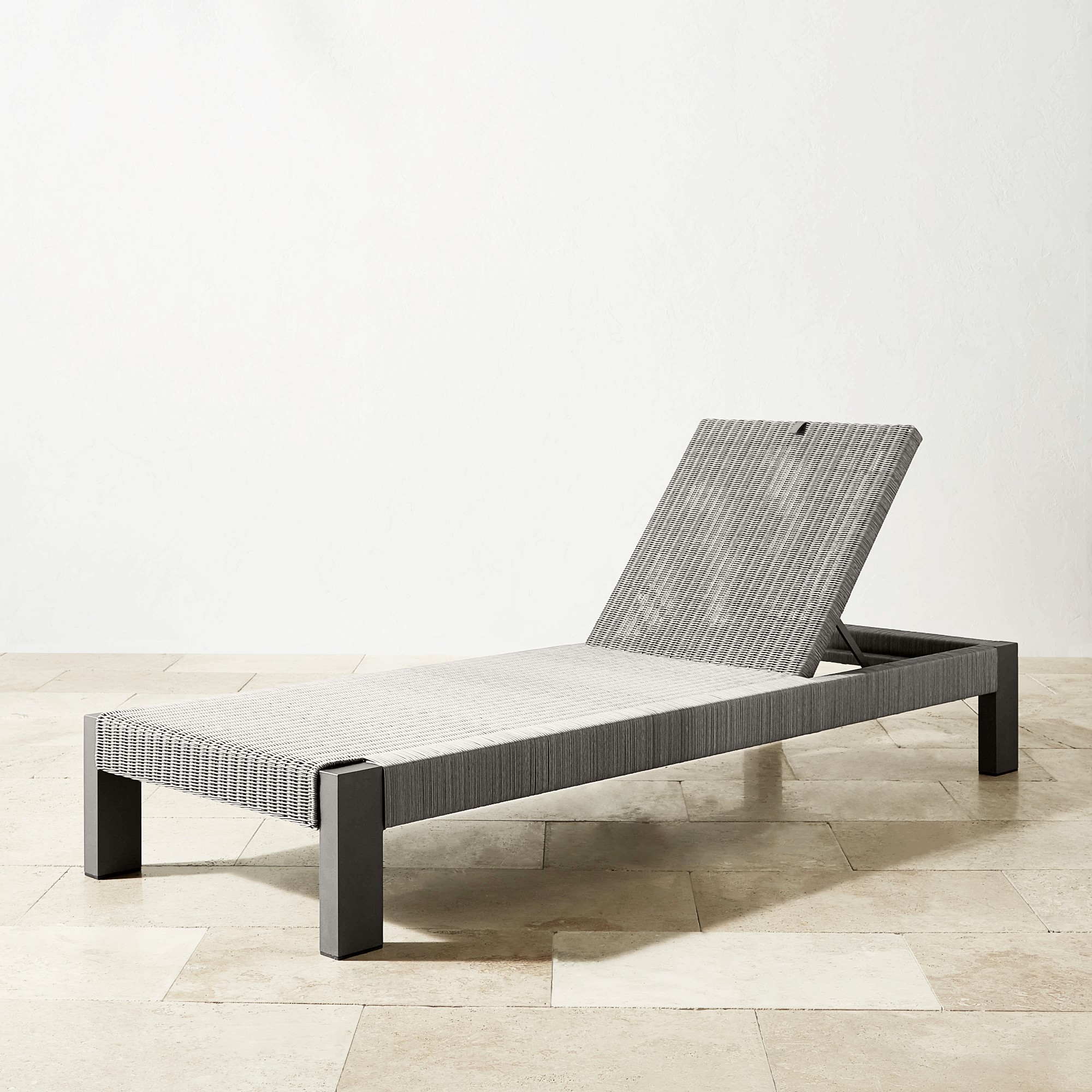 Larnaca Outdoor Slate Grey Metal x All-Weather Weave Chaise
