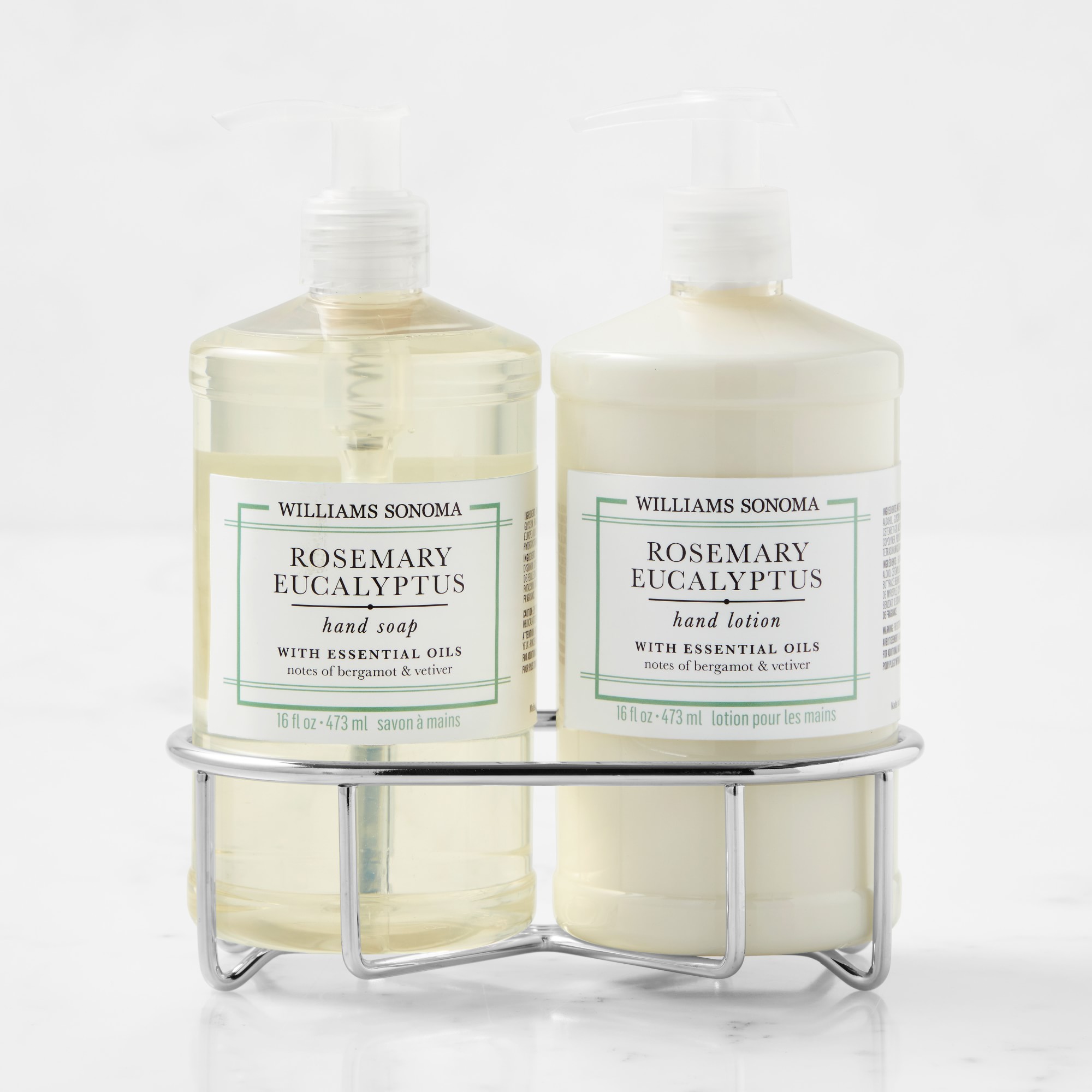 Williams Sonoma Rosemary Eucalyptus Hand Soap & Lotion 3-Piece Set