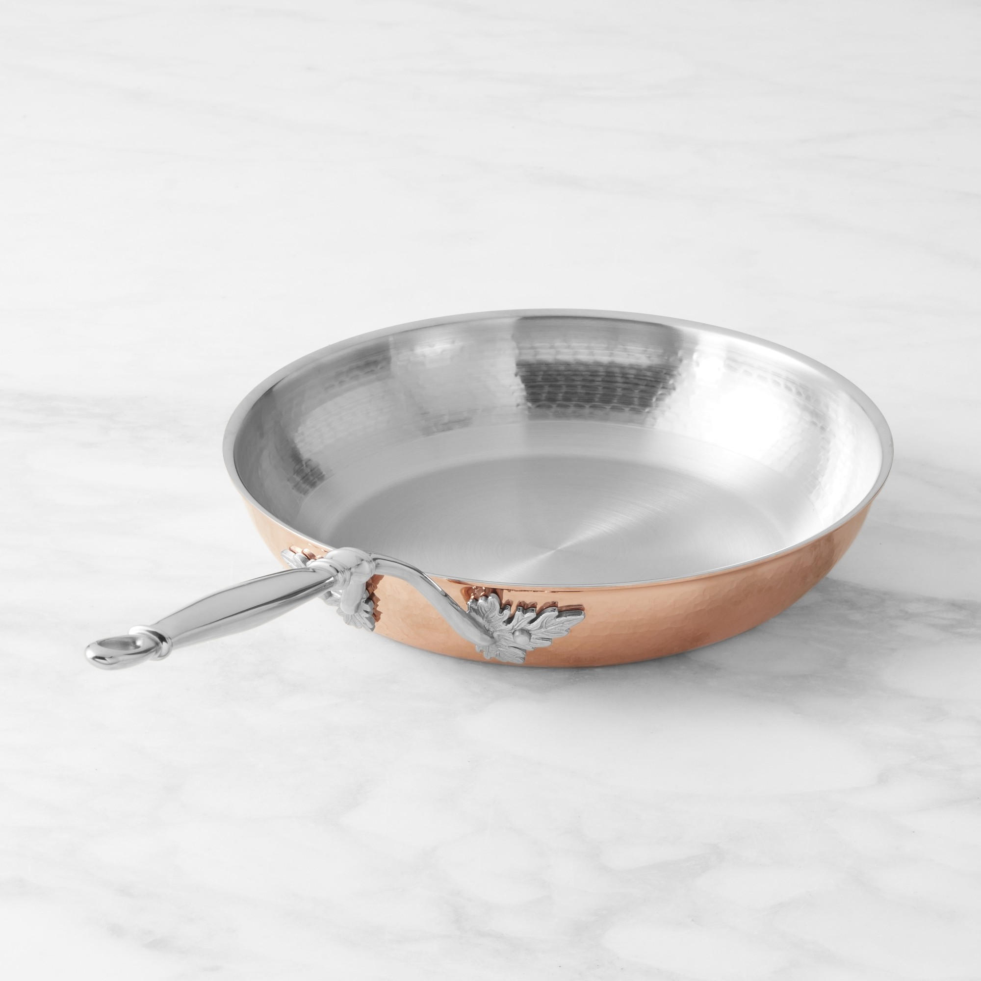 Ruffoni Opus Cupra Hammered Copper Fry Pan with Vine Handle, 10