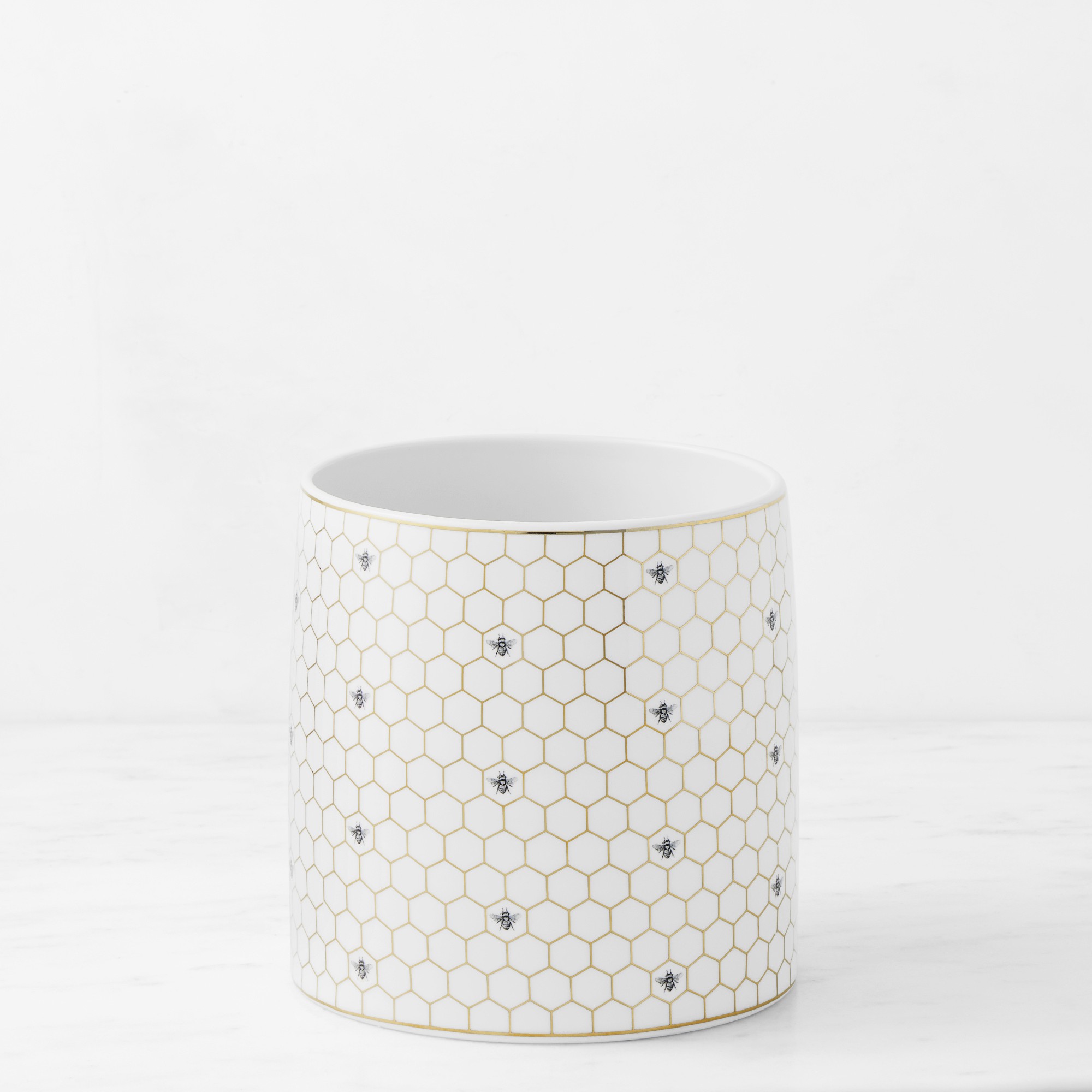 Williams Sonoma Honeycomb Bee Porcelain Utensil Holder
