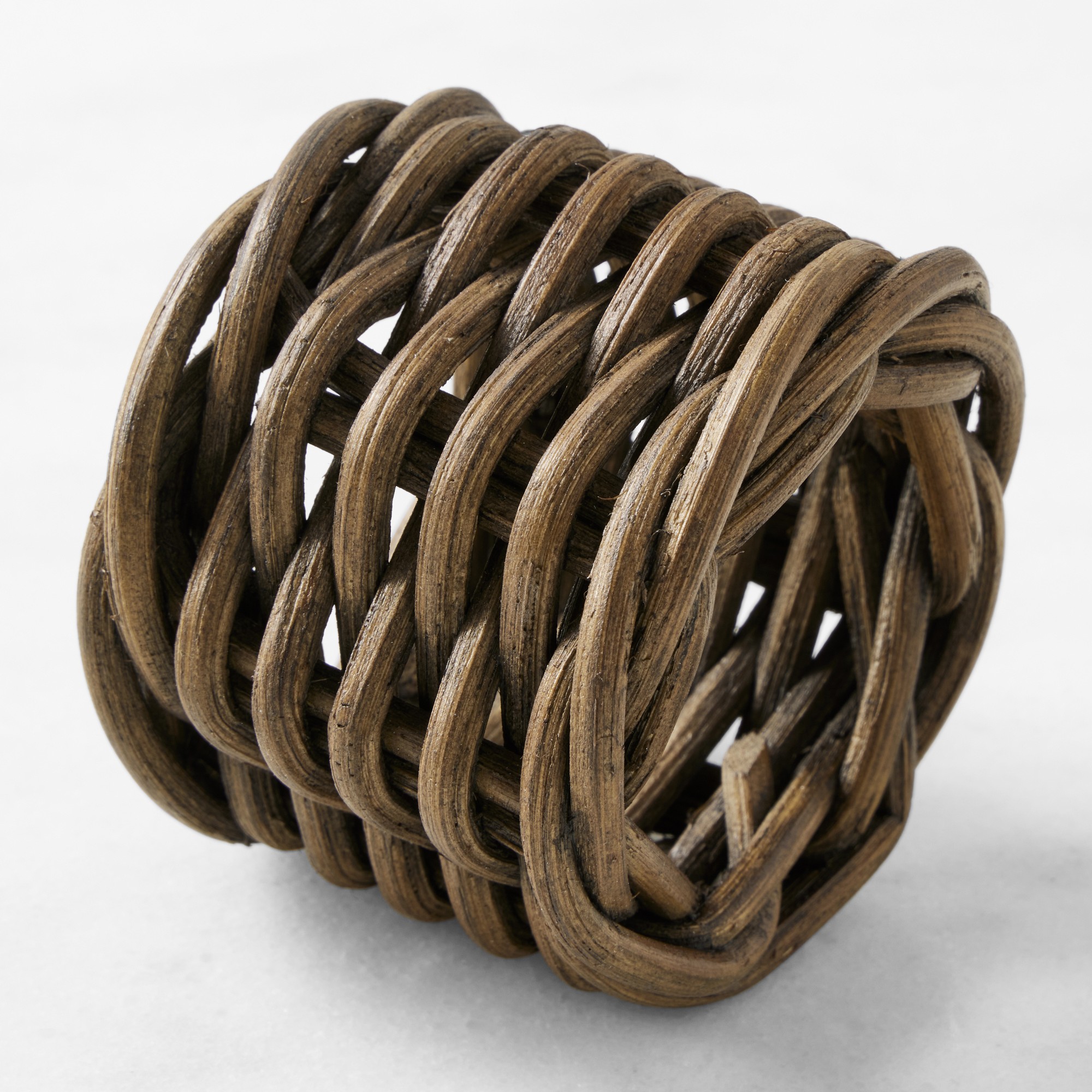 Dark Woven Napkin Rings, Set of 4