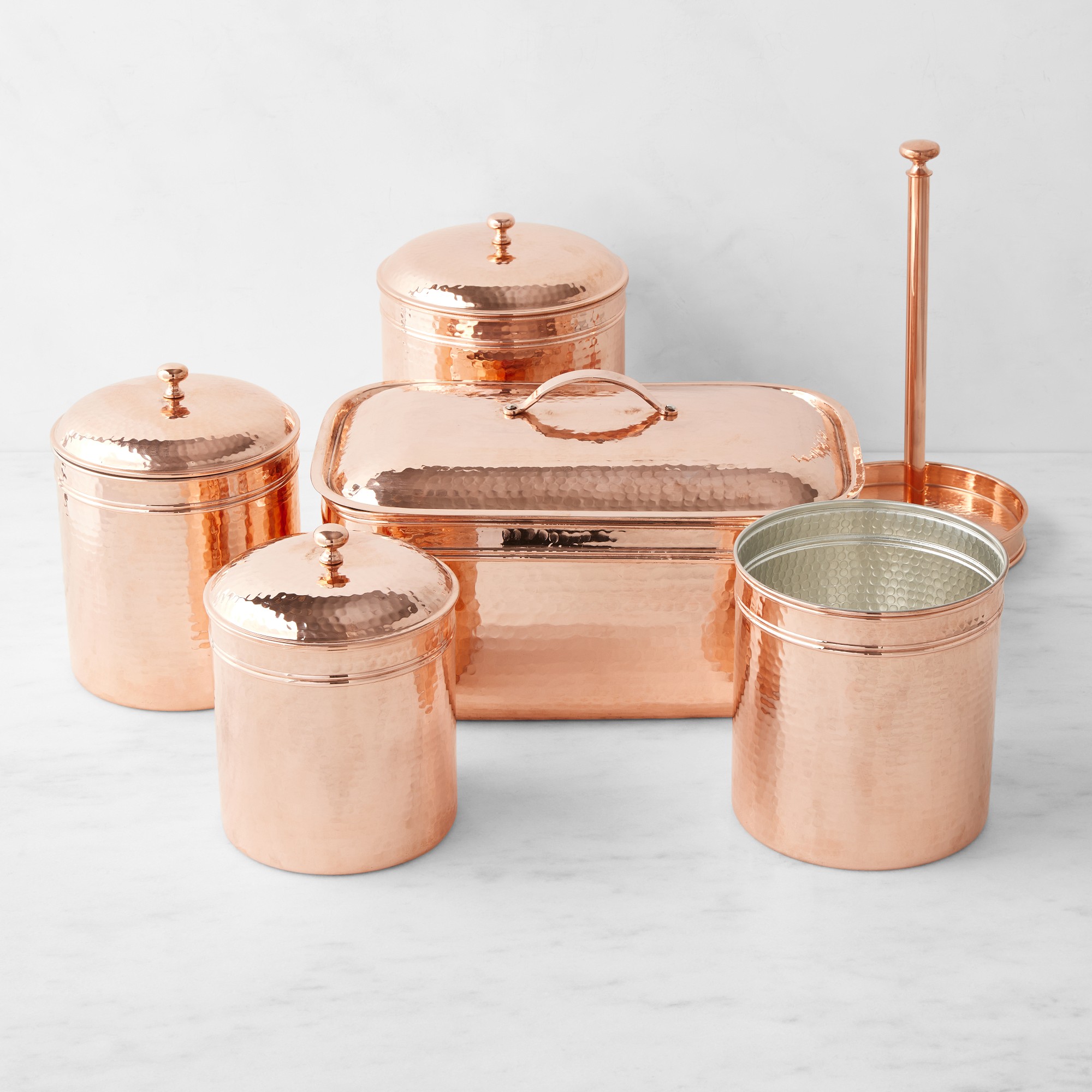 Williams Sonoma Hammered Copper Deluxe Kitchen Organizer Set