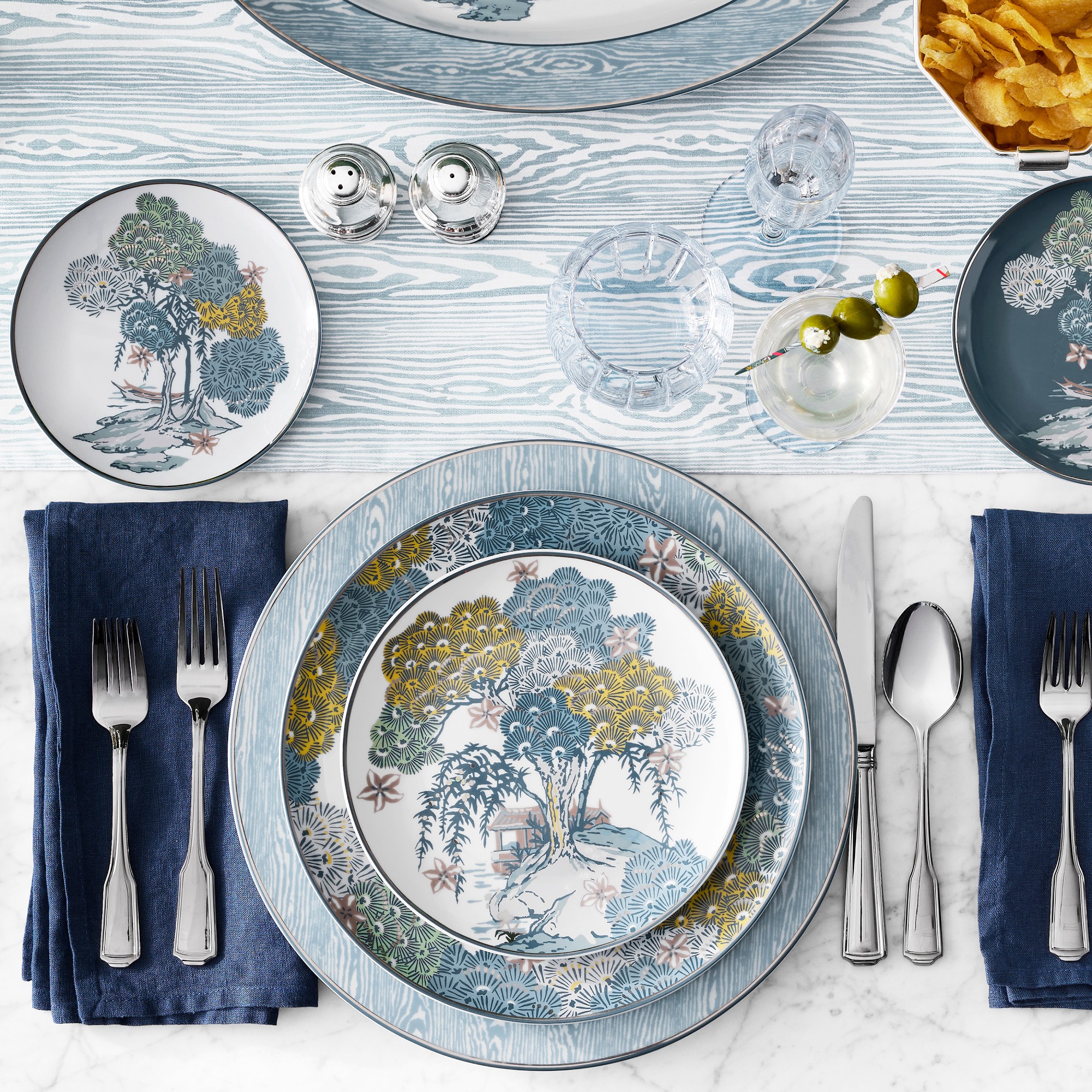 Scalamandré Sea of Trees Dinner Plates