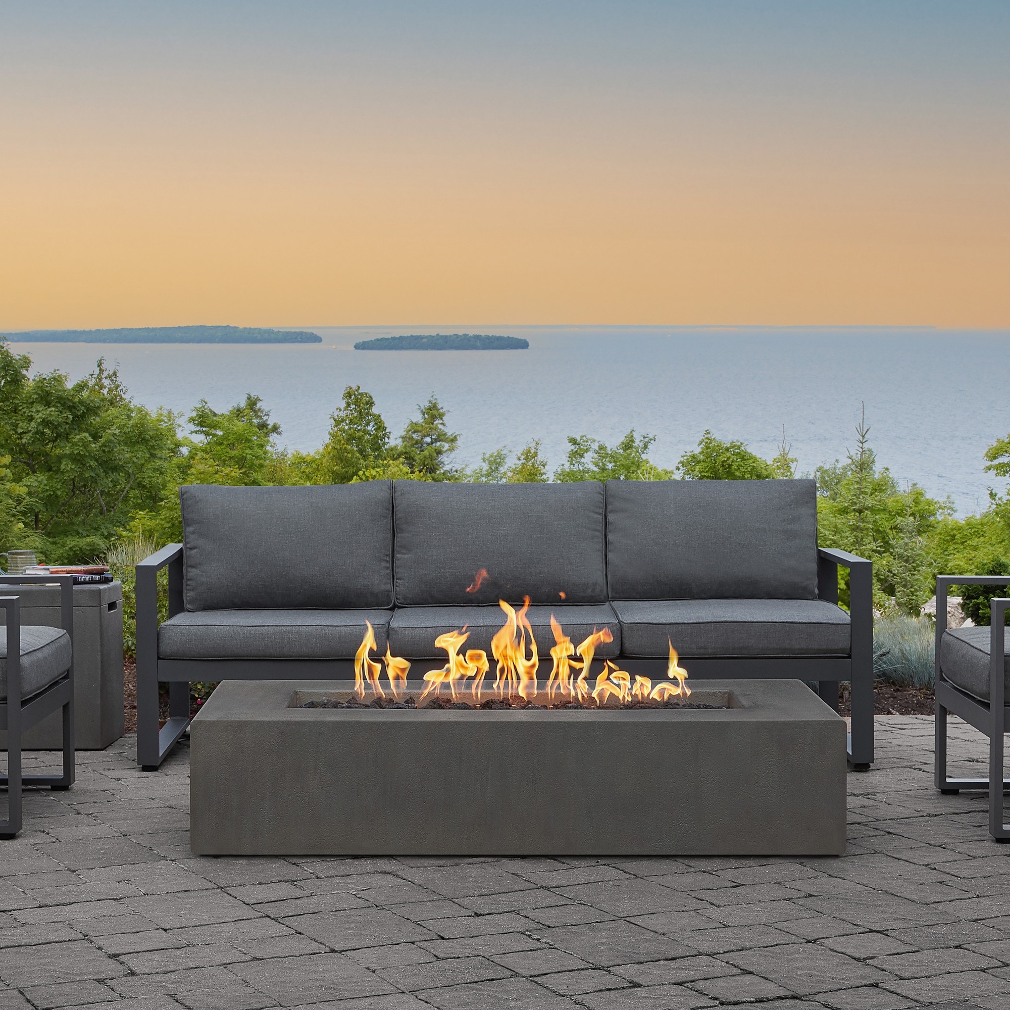Havana Low Rectangle Fire Pit Table (60