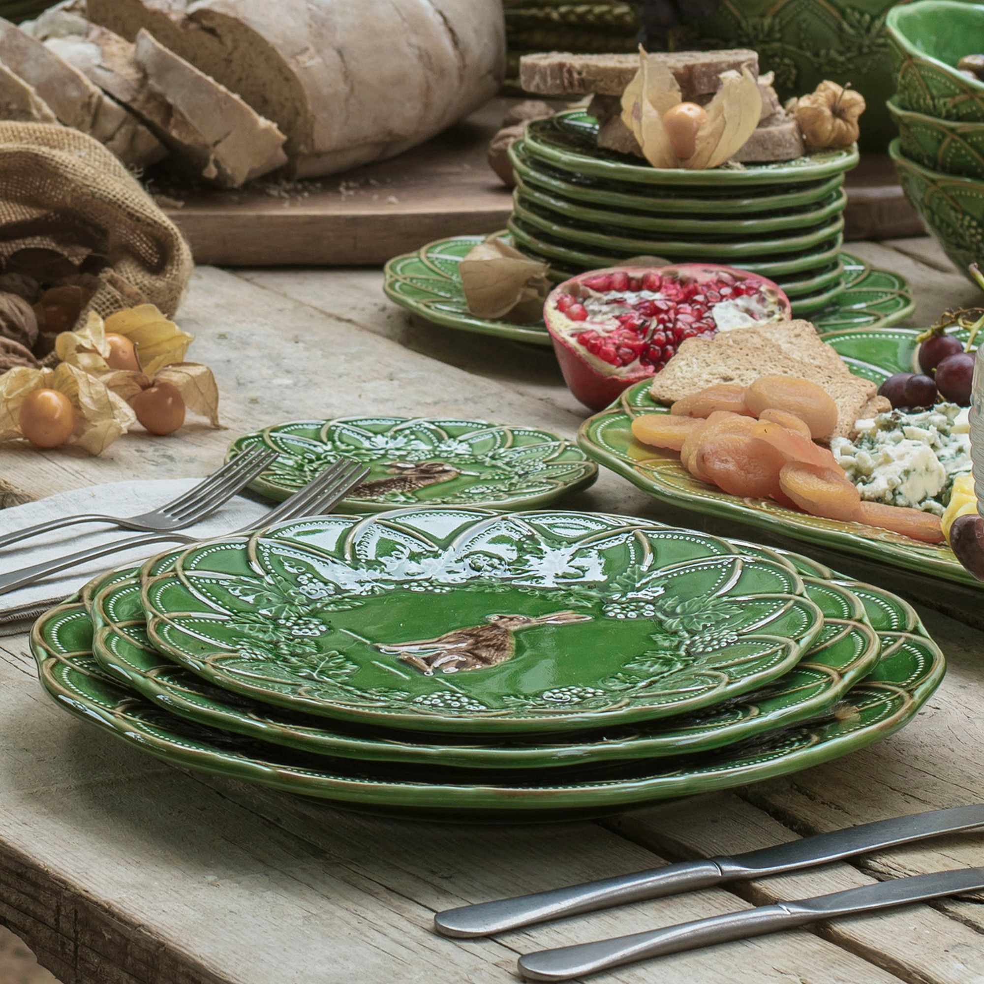 Bordallo Pinheiro Woods Dinner Plates, Set of 4