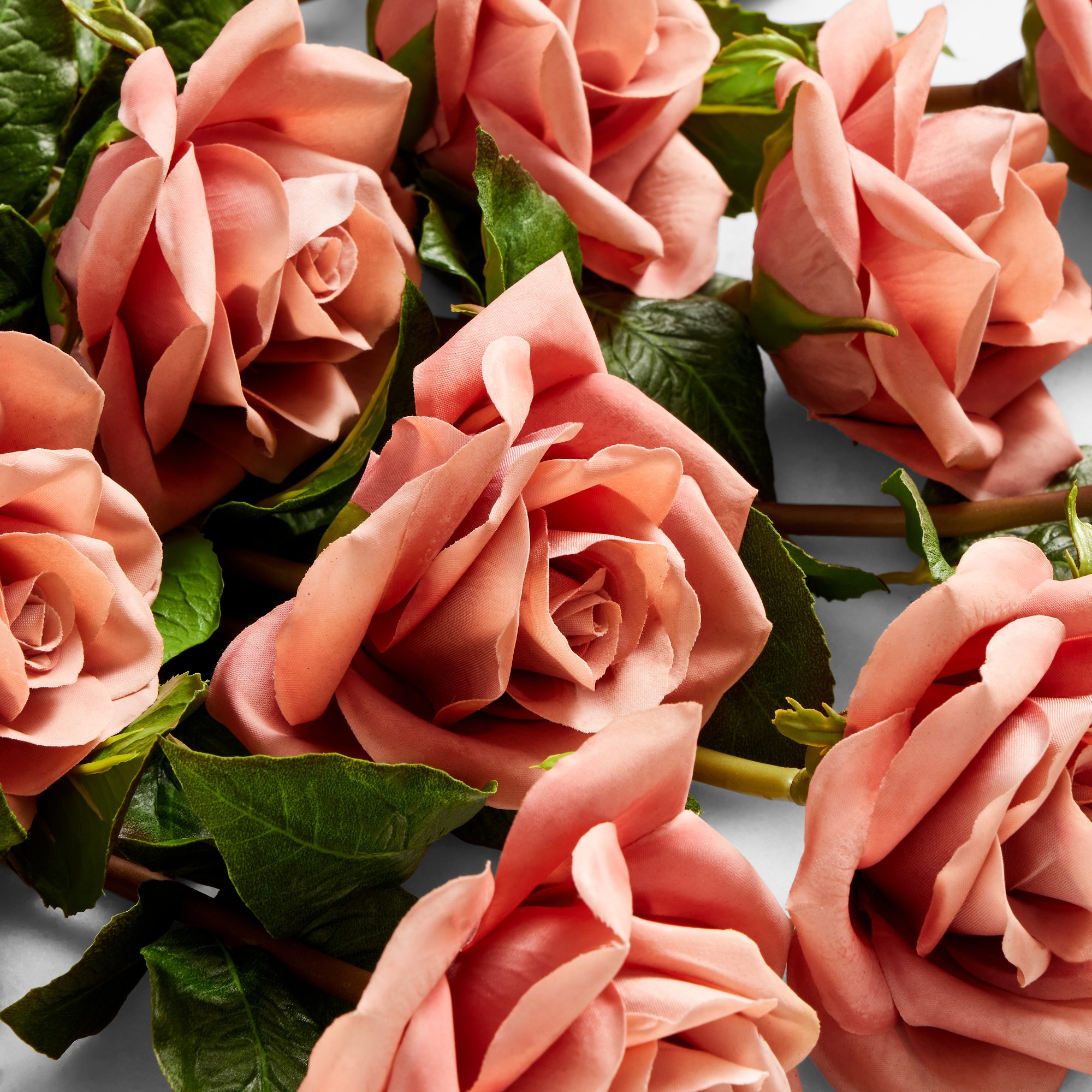 Jeff Leatham x Williams Sonoma Real Touch Faux Mocha Rose Stems, Set of 12