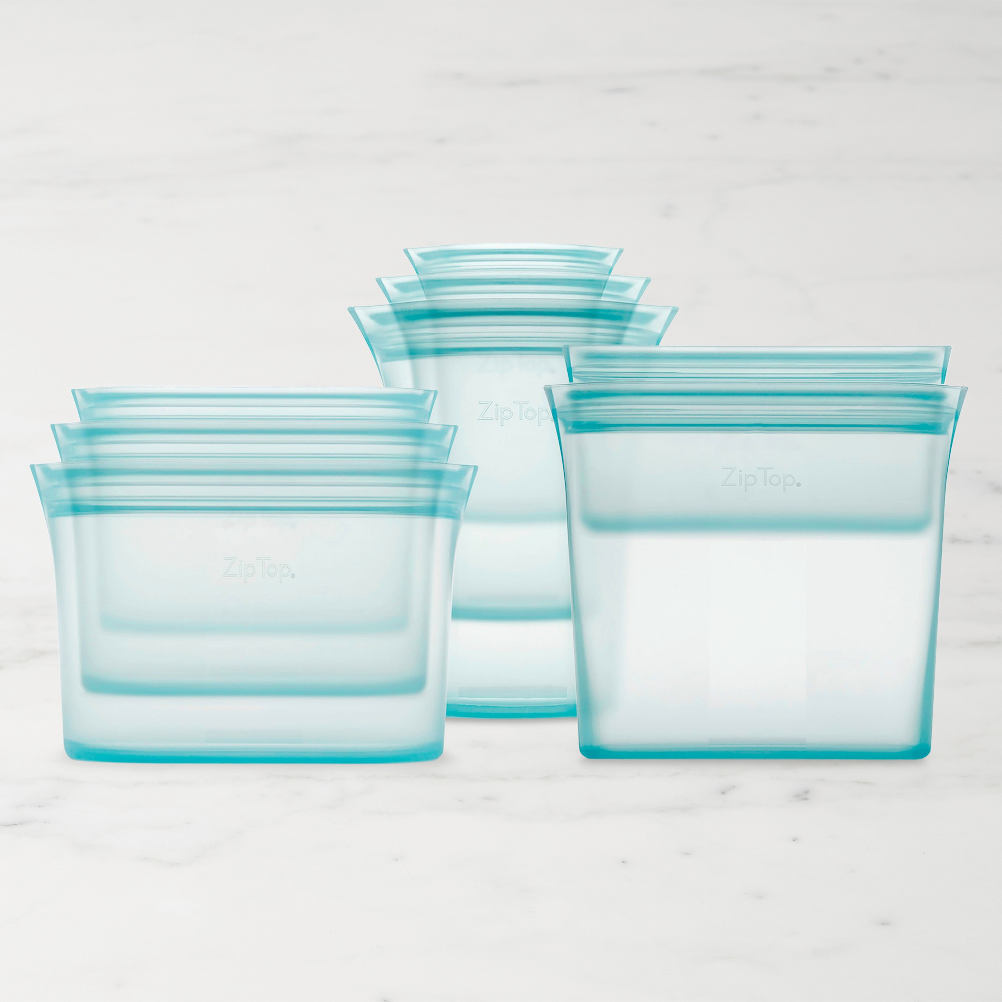 Zip Top 8-Piece Reusable Silicone Food Storage Set