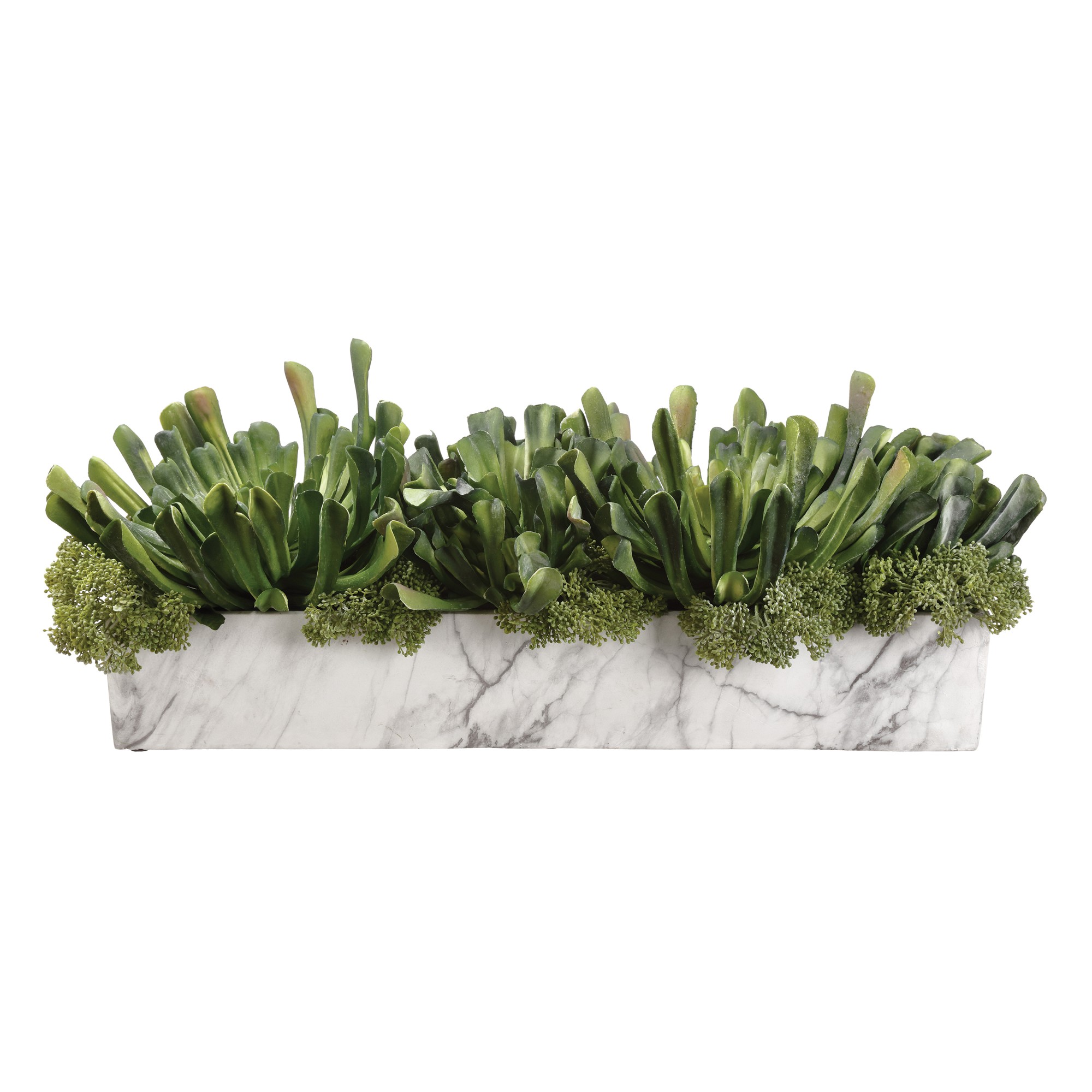 Faux Echeveria & Skimmia in Table Runner Pot, 9