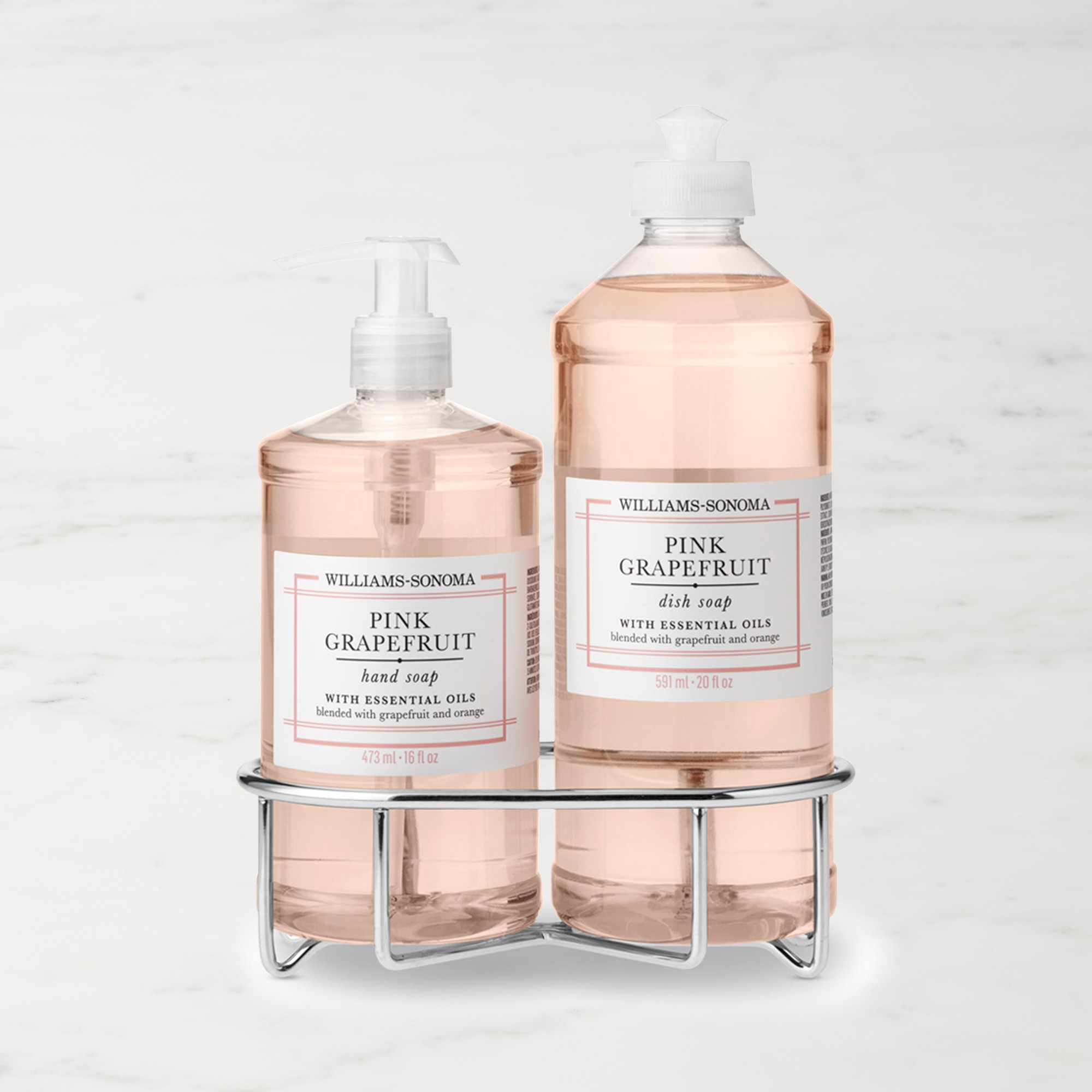 Williams Sonoma Pink Grapefruit Hand Soap & Dish Soap 3-Piece Kitchen Set
