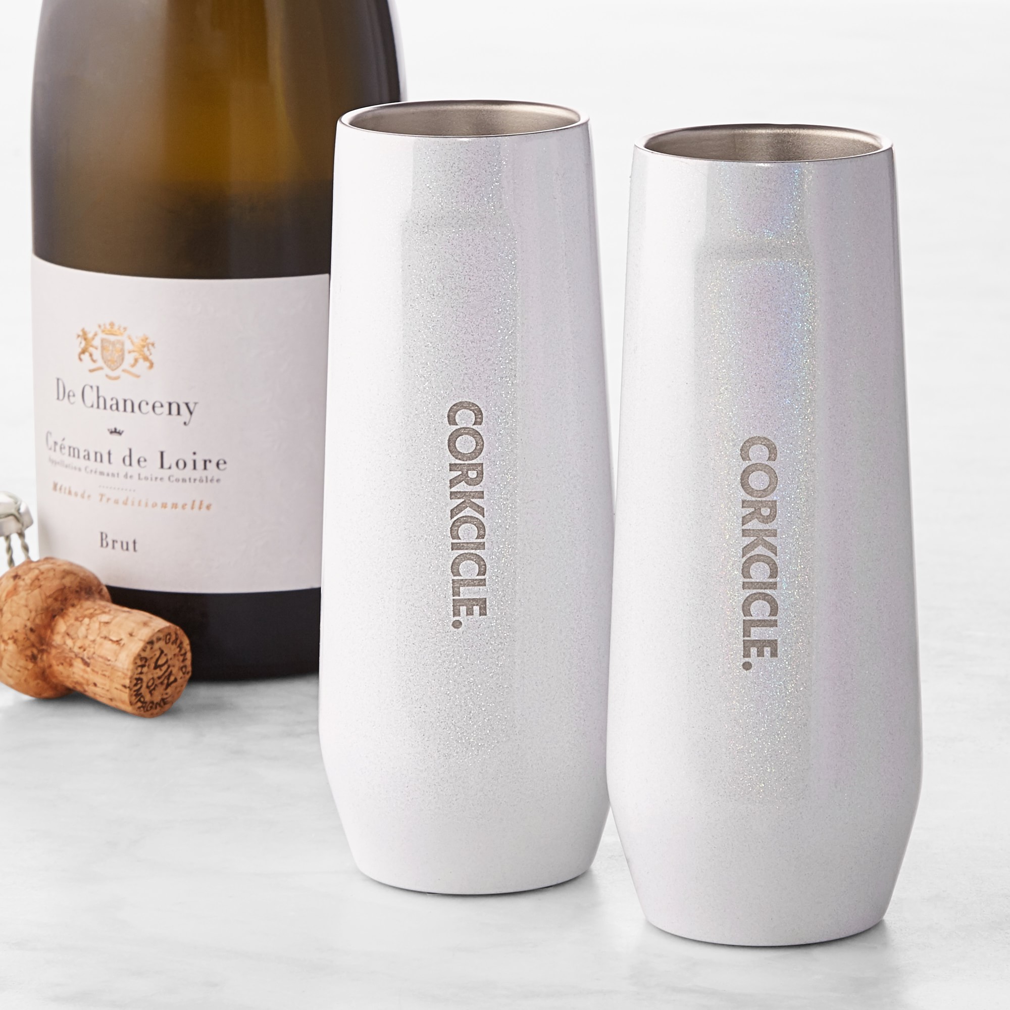Corkcicle Stemless Champagne Flutes, Set of 2