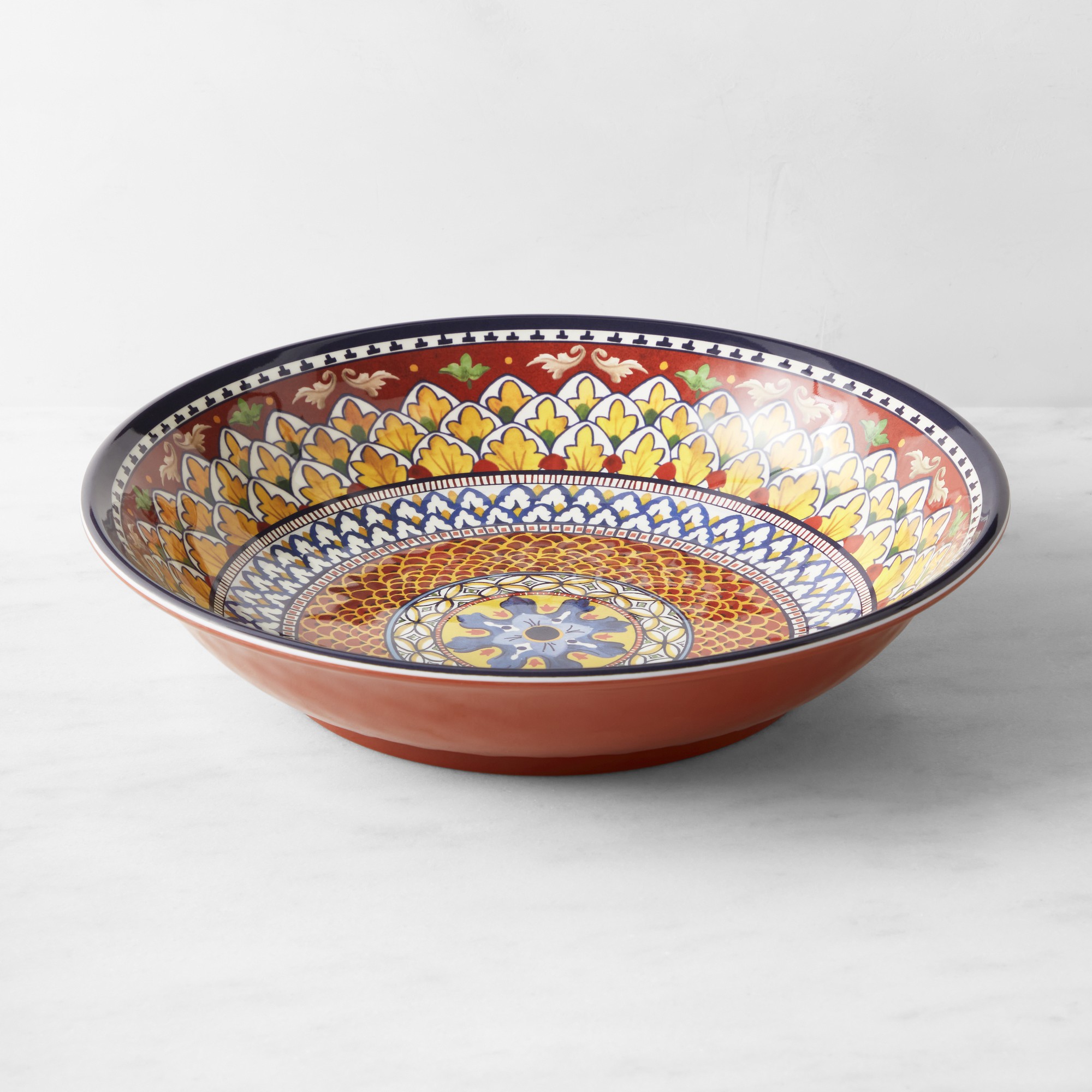 Sicily Red Outdoor Melamine Serving Bowl