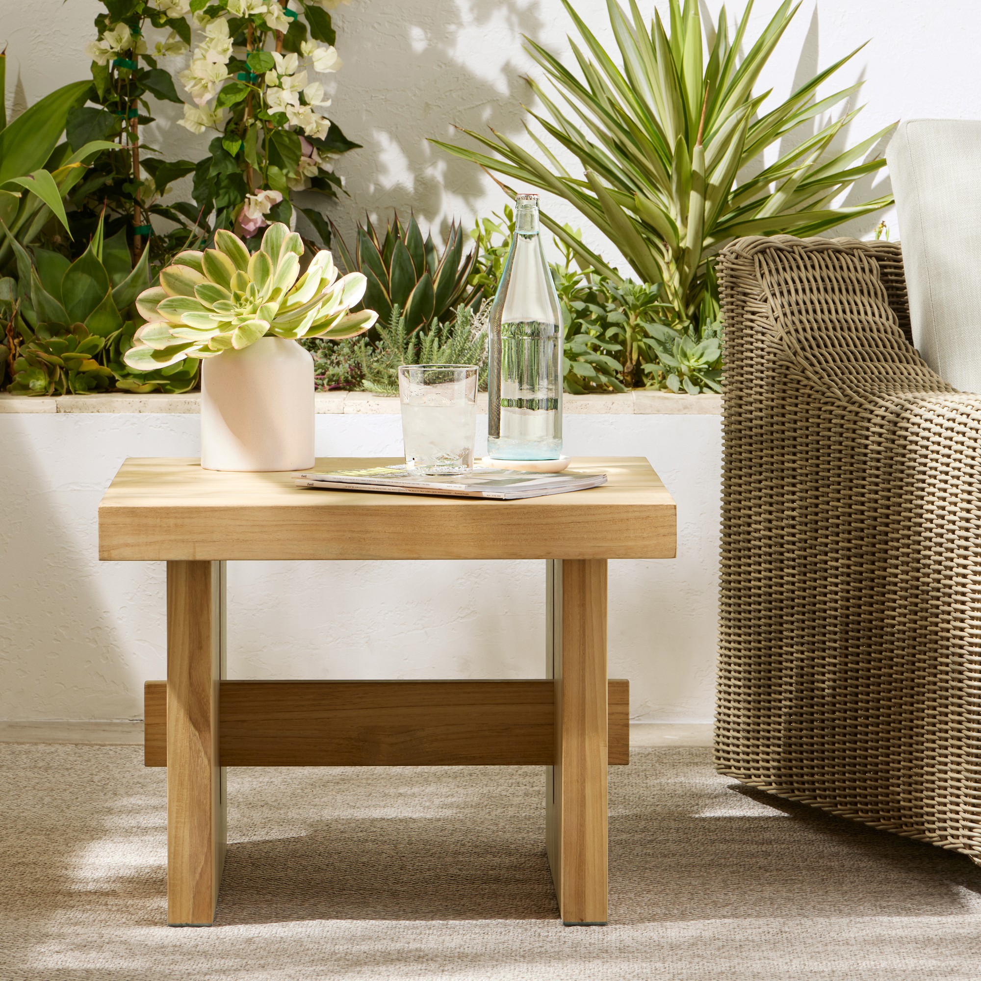 San Clemente Natural Teak Outdoor Side Table (24.5