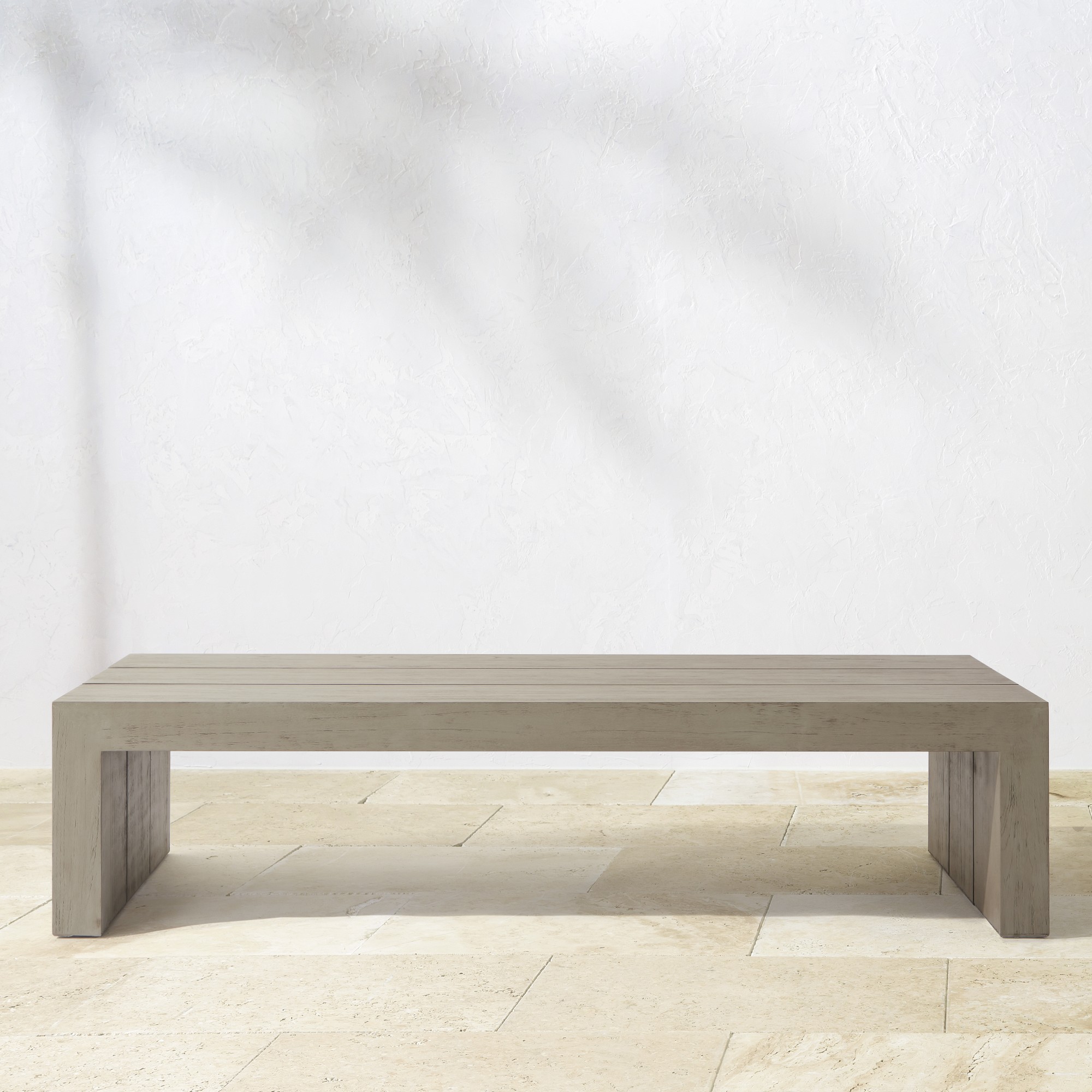 Larnaca Outdoor Grey Teak Rectangular Coffee Table (60