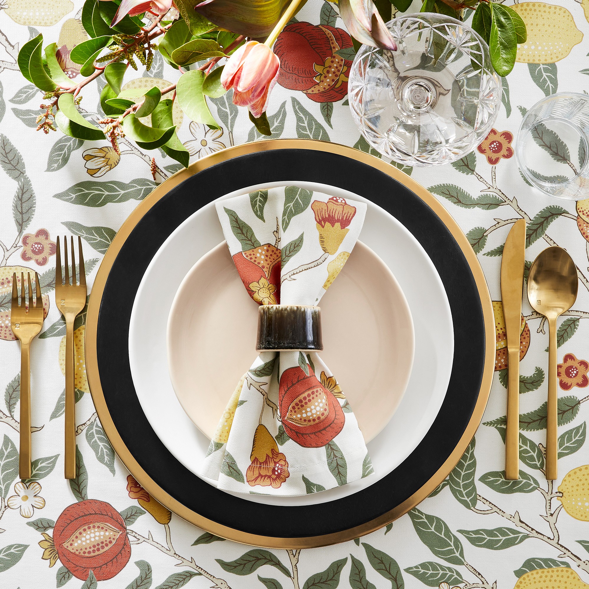 Morris & Co. Golden Fruit Napkins, Set of 4