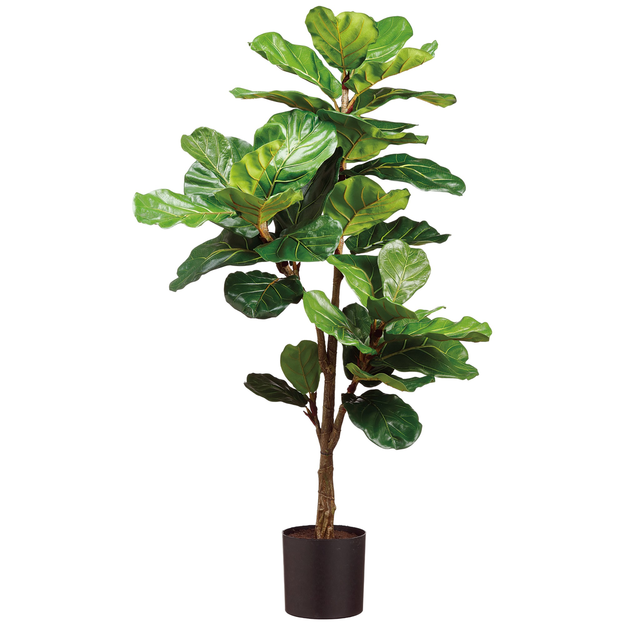 Faux Fiddle Leaf Plant in Plastic Pot, 56'