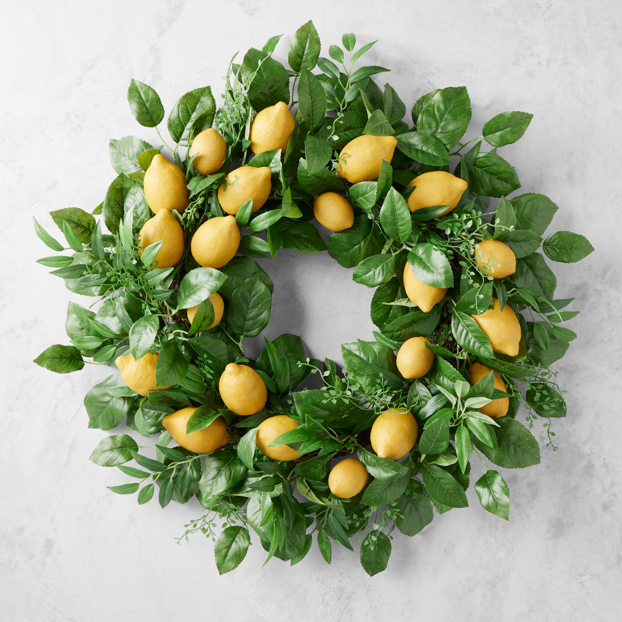 UV Protected Faux Lemon Wreath, 28