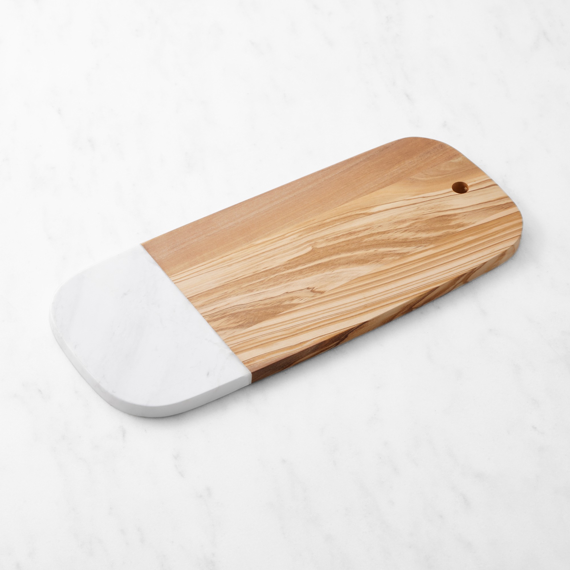 Olivewood & White Marble Rectangular Cheese Board