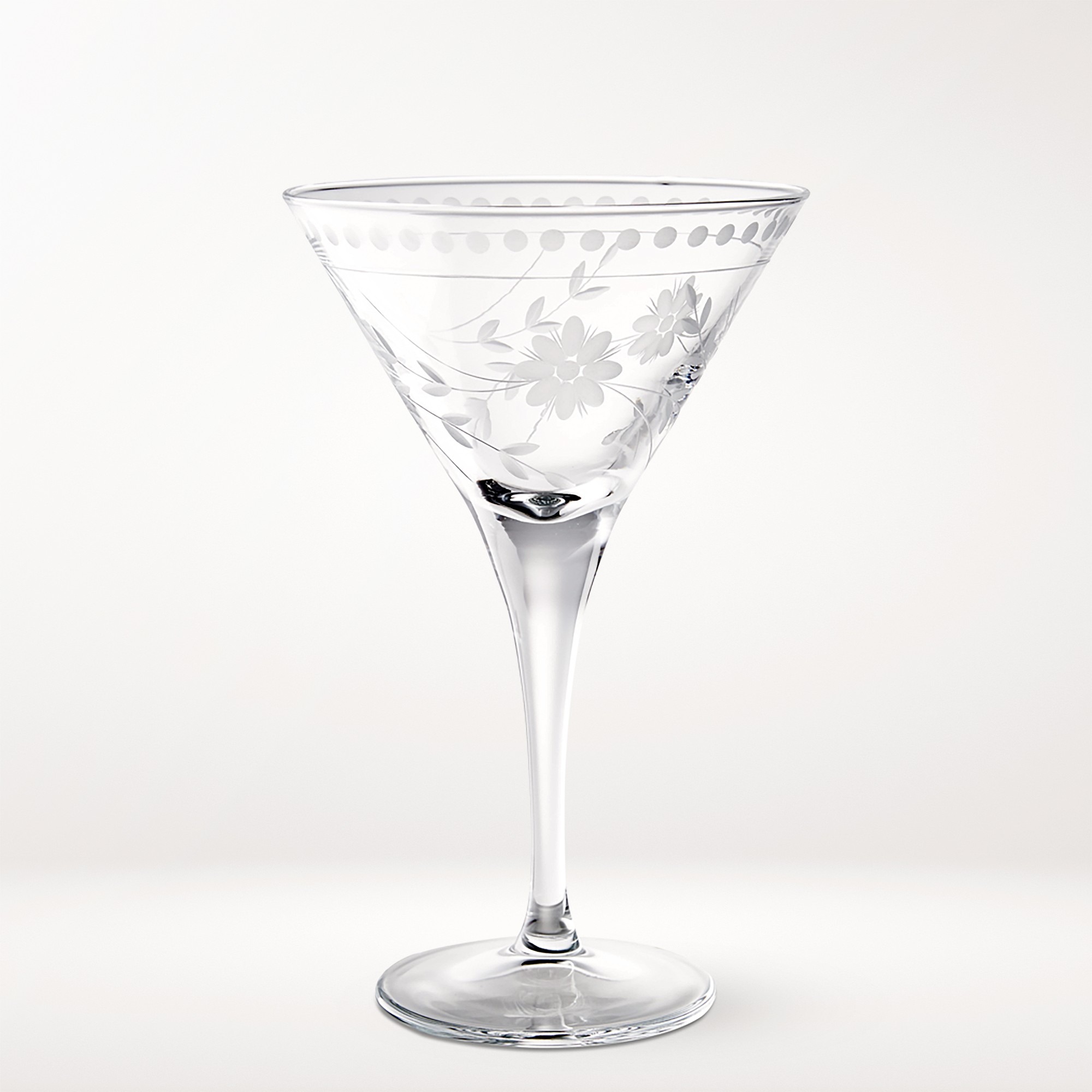 Vintage Etched Martini Glasses