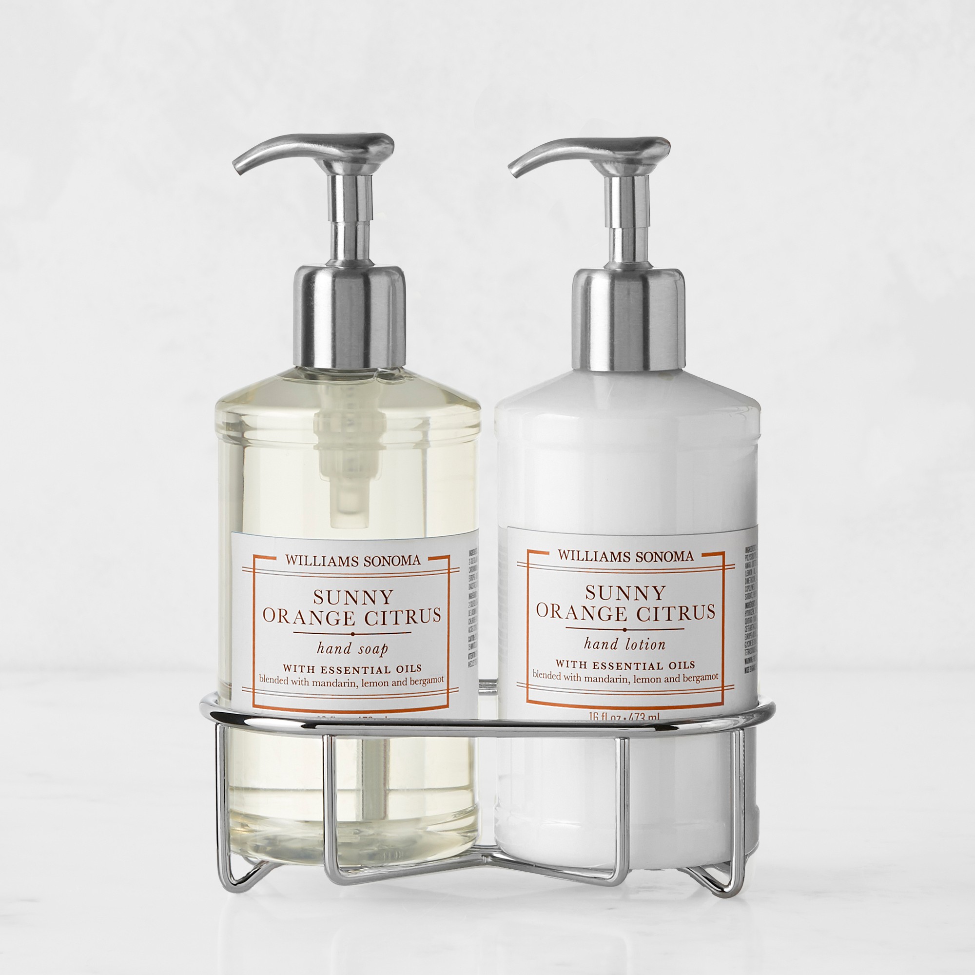 Williams Sonoma Sunny Orange Citrus Hand Soap & Lotion 3-Piece Set