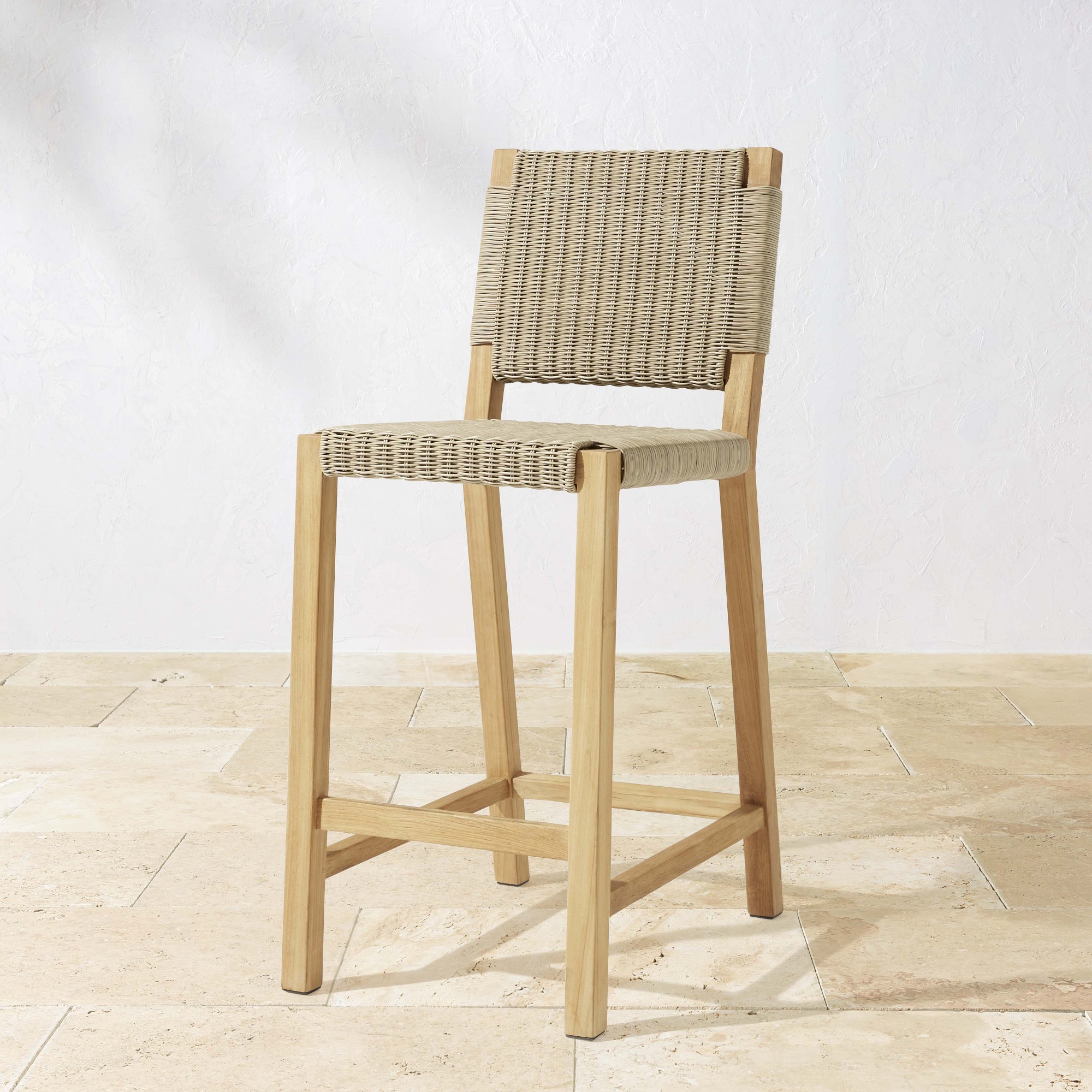 Larnaca Teak x All-Weather Weave Bar Stool