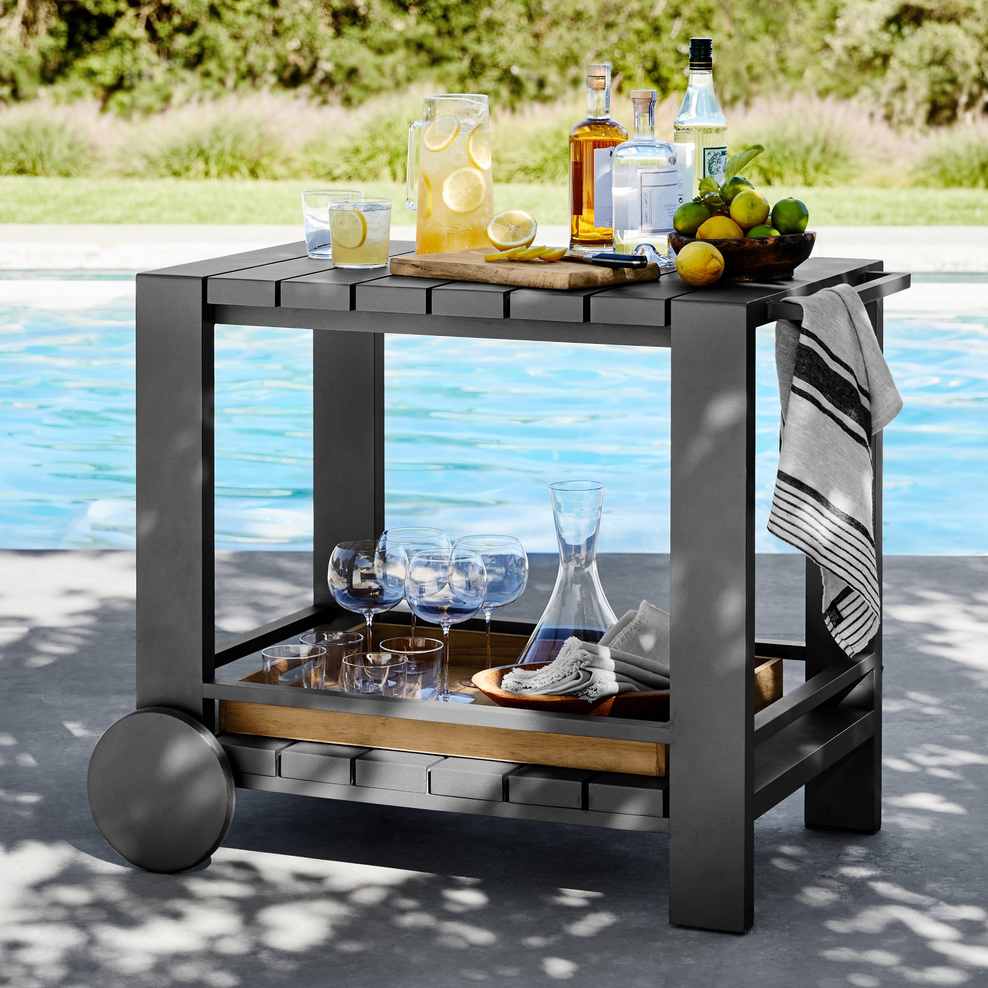 Larnaca Metal Bar Cart (38.5